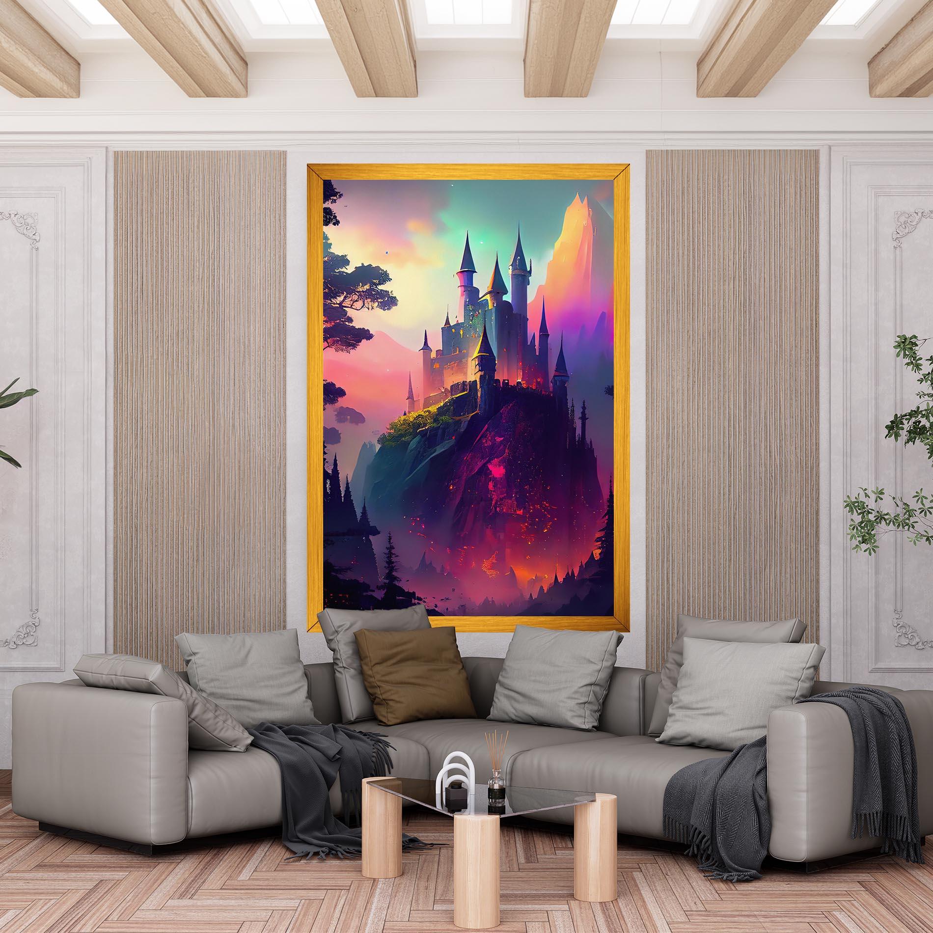 Tablou Canvas Purple Orange Castle mockup 6