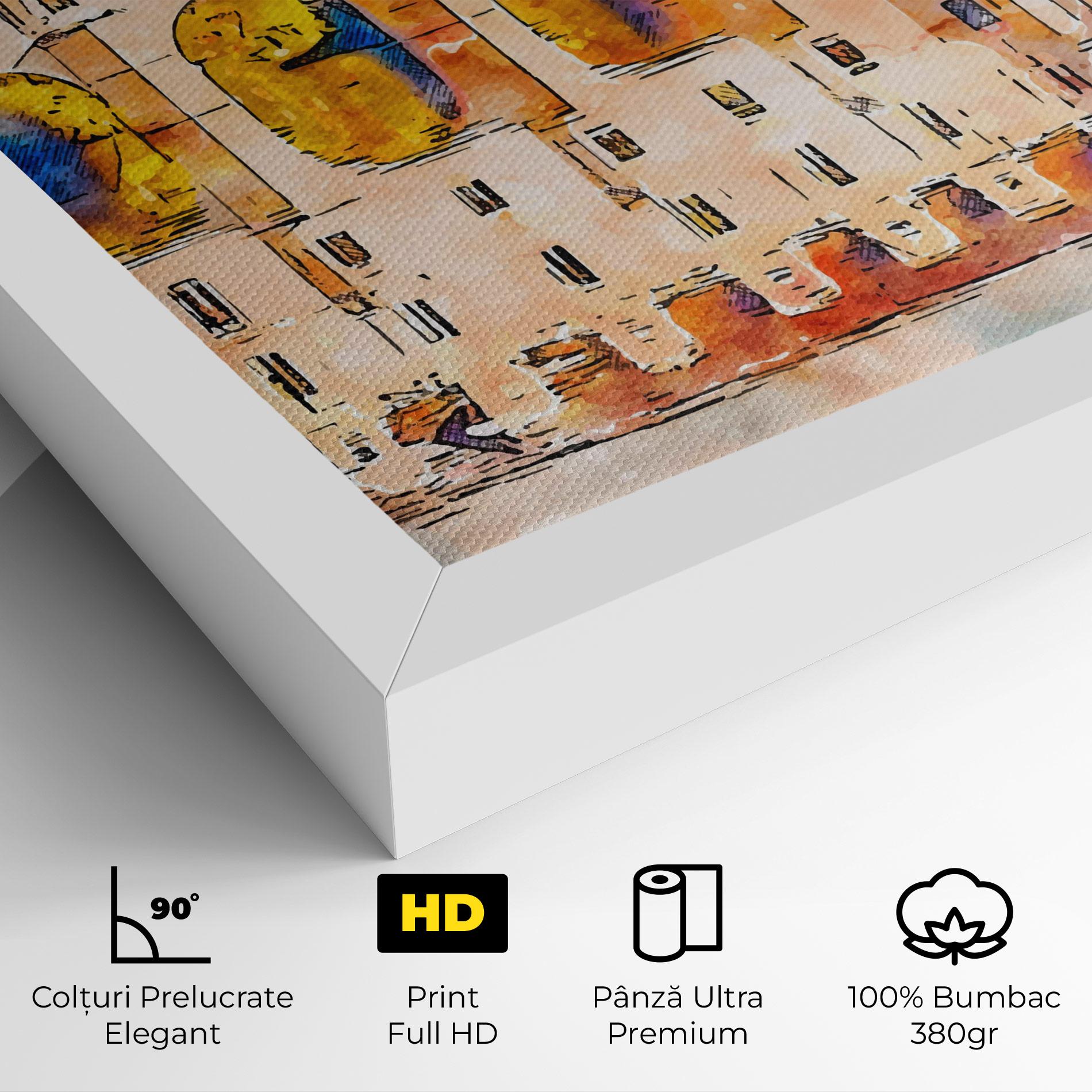 Tablou Canvas Blue Orange Castle mockup 4