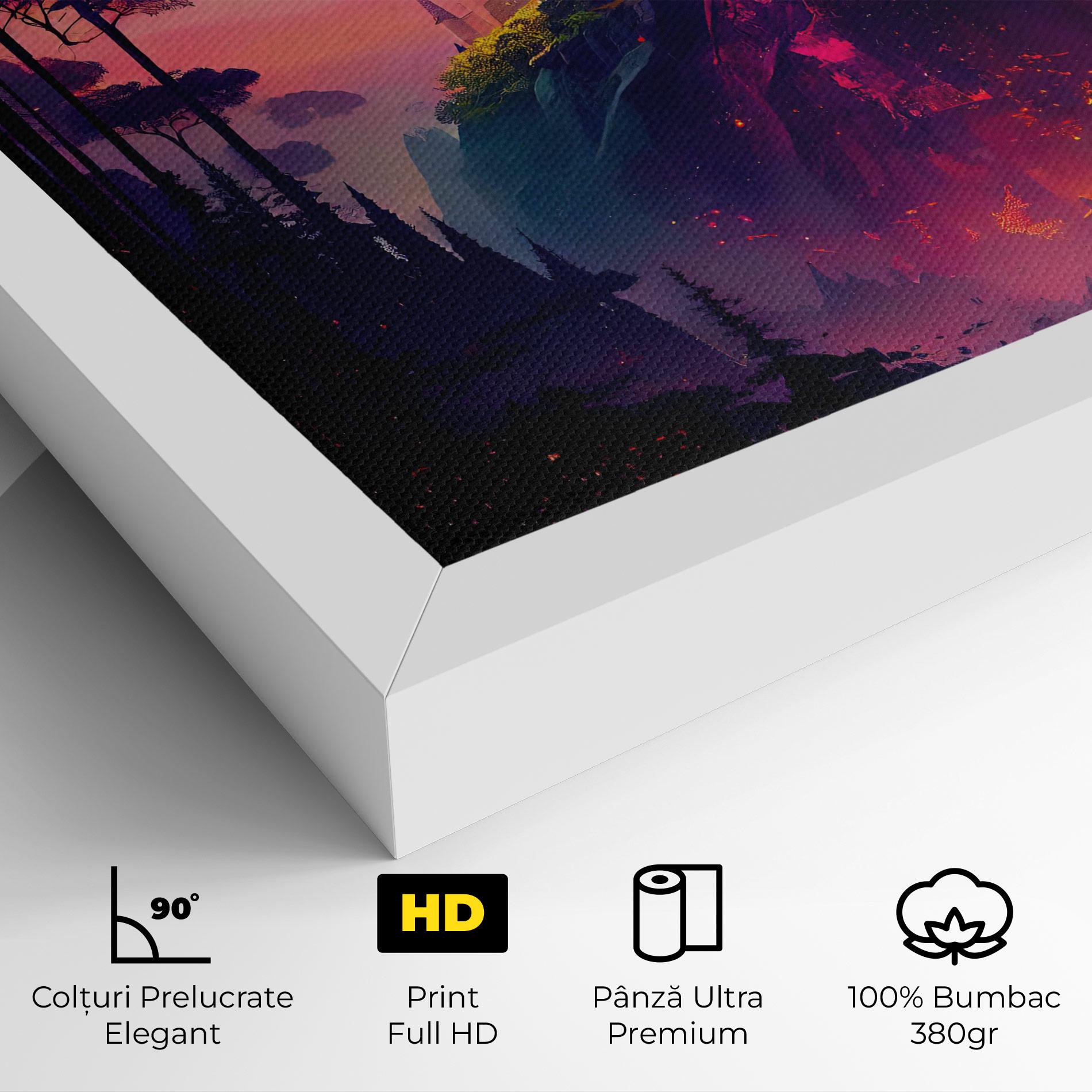 Tablou Canvas Purple Orange Castle mockup 4