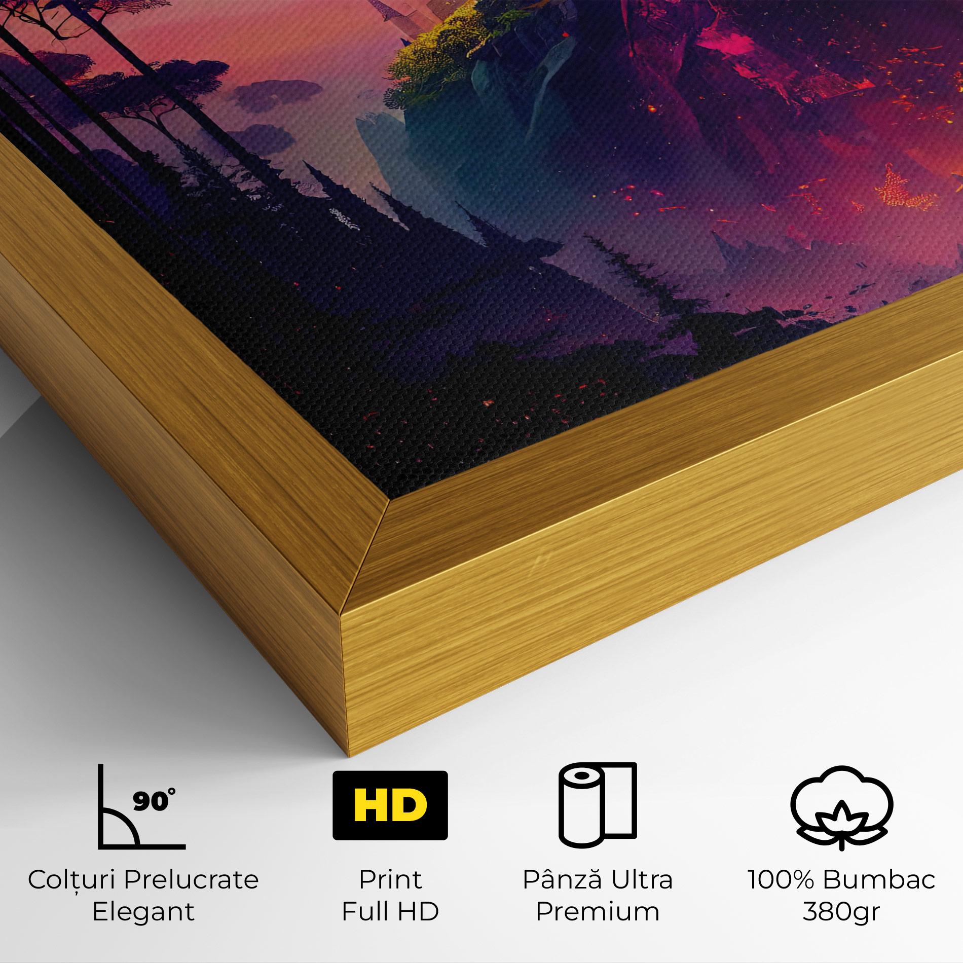 Tablou Canvas Purple Orange Castle mockup 4