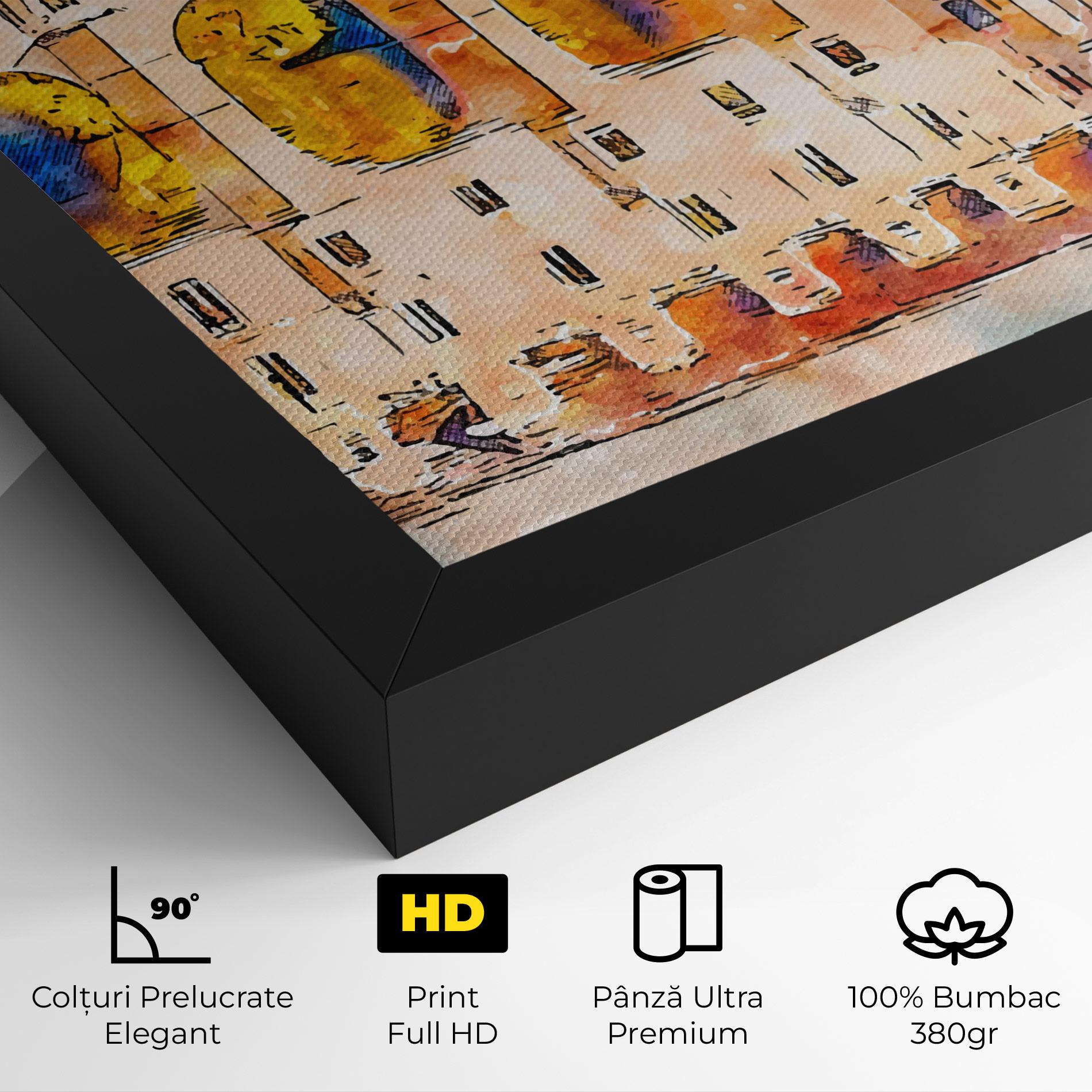 Tablou Canvas Blue Orange Castle mockup 4