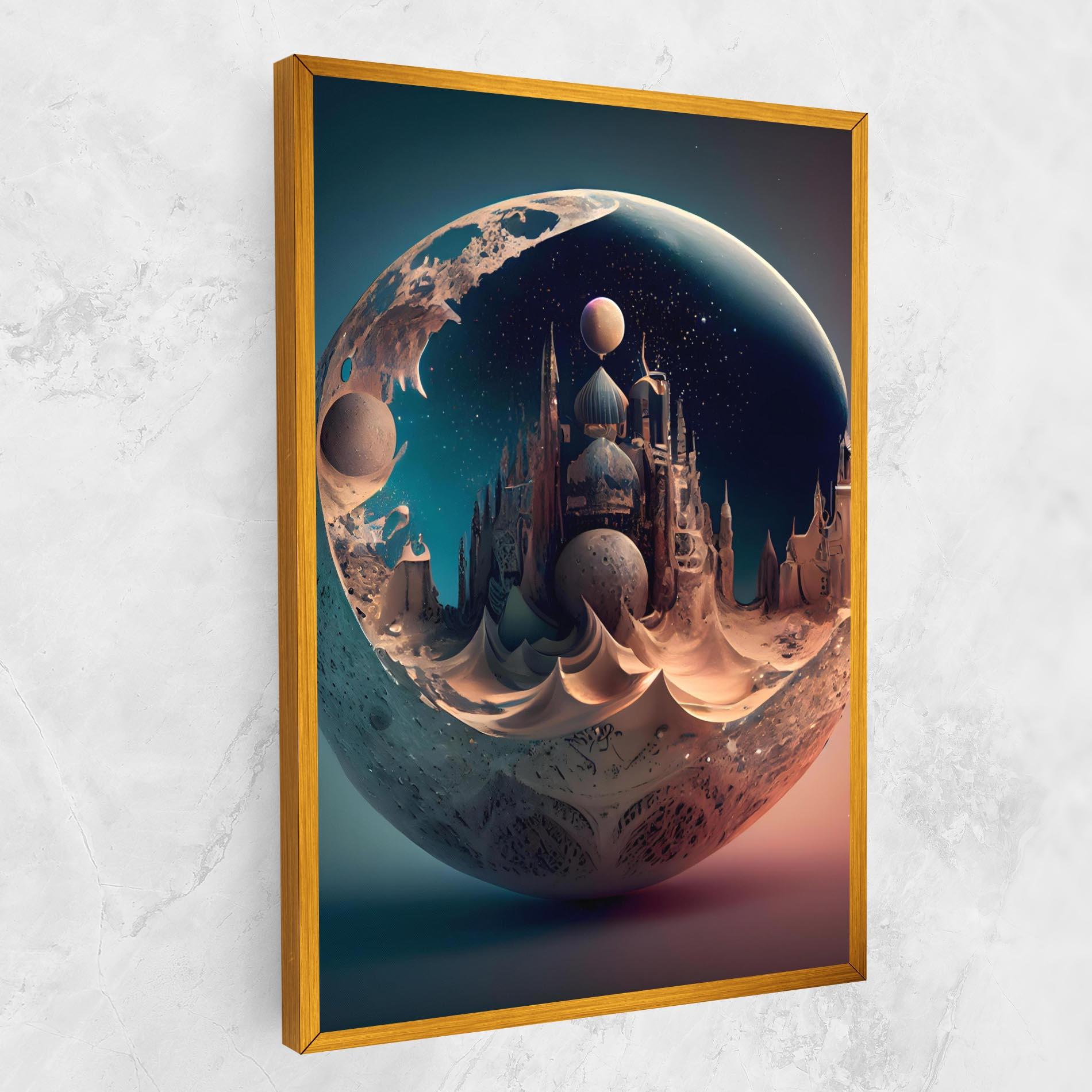 Tablou Canvas Fantasy Planet Castle mockup 1