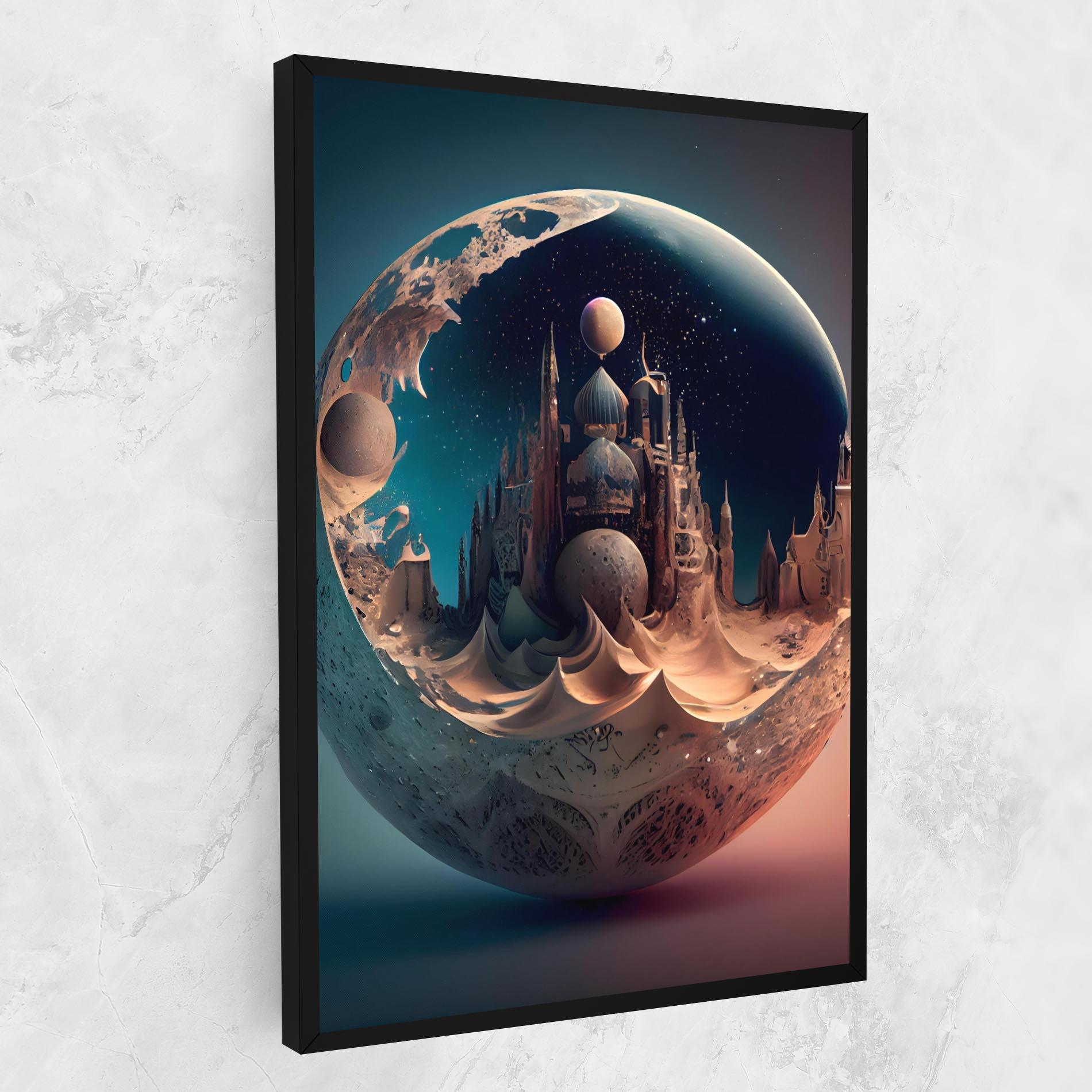 Tablou Canvas Fantasy Planet Castle mockup 1