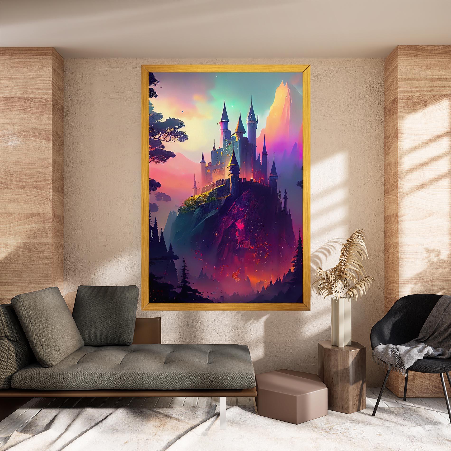 Tablou Canvas Purple Orange Castle mockup 8