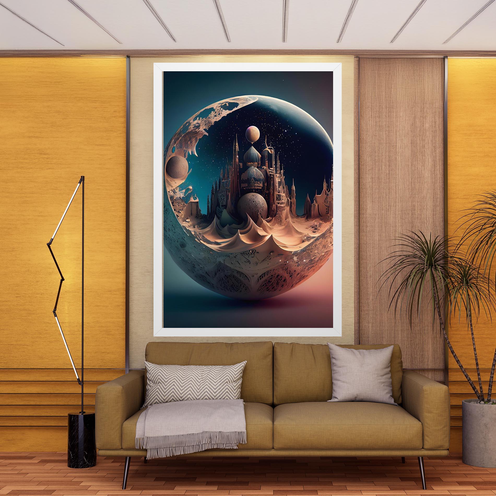 Tablou Canvas Fantasy Planet Castle mockup 9