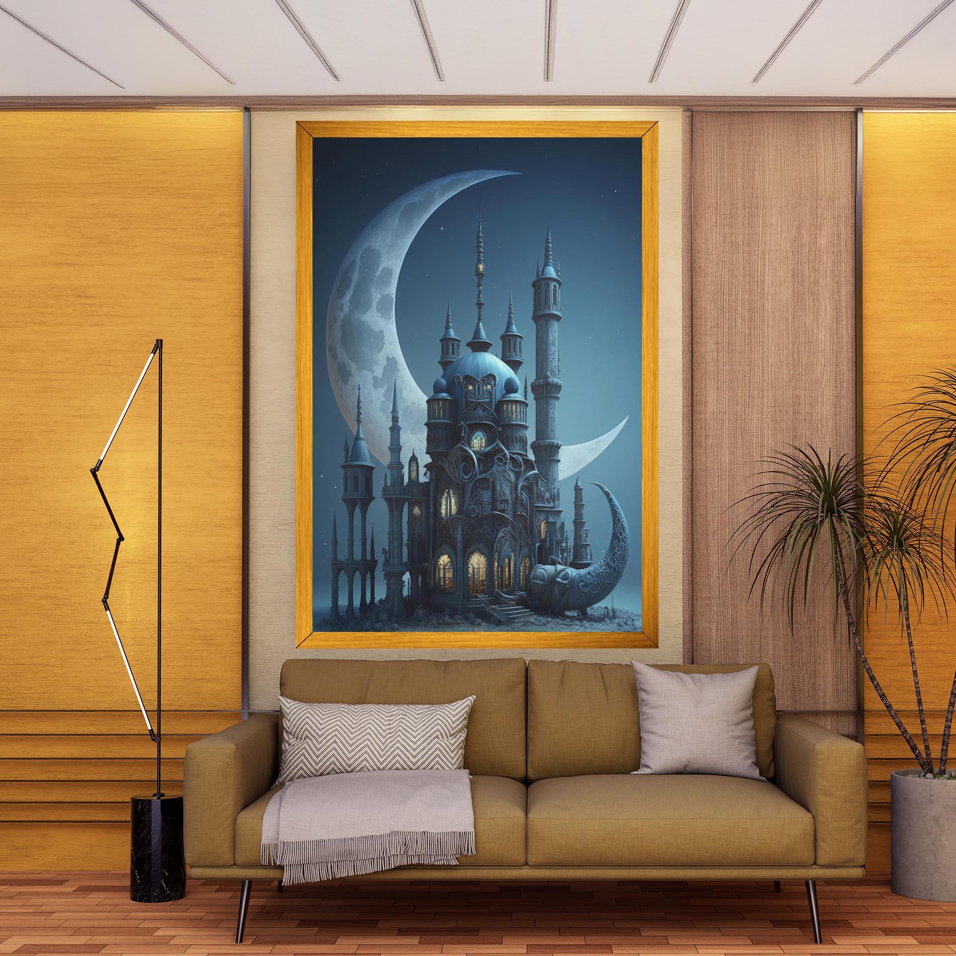 Tablou Canvas Mosque Moon mockup 9