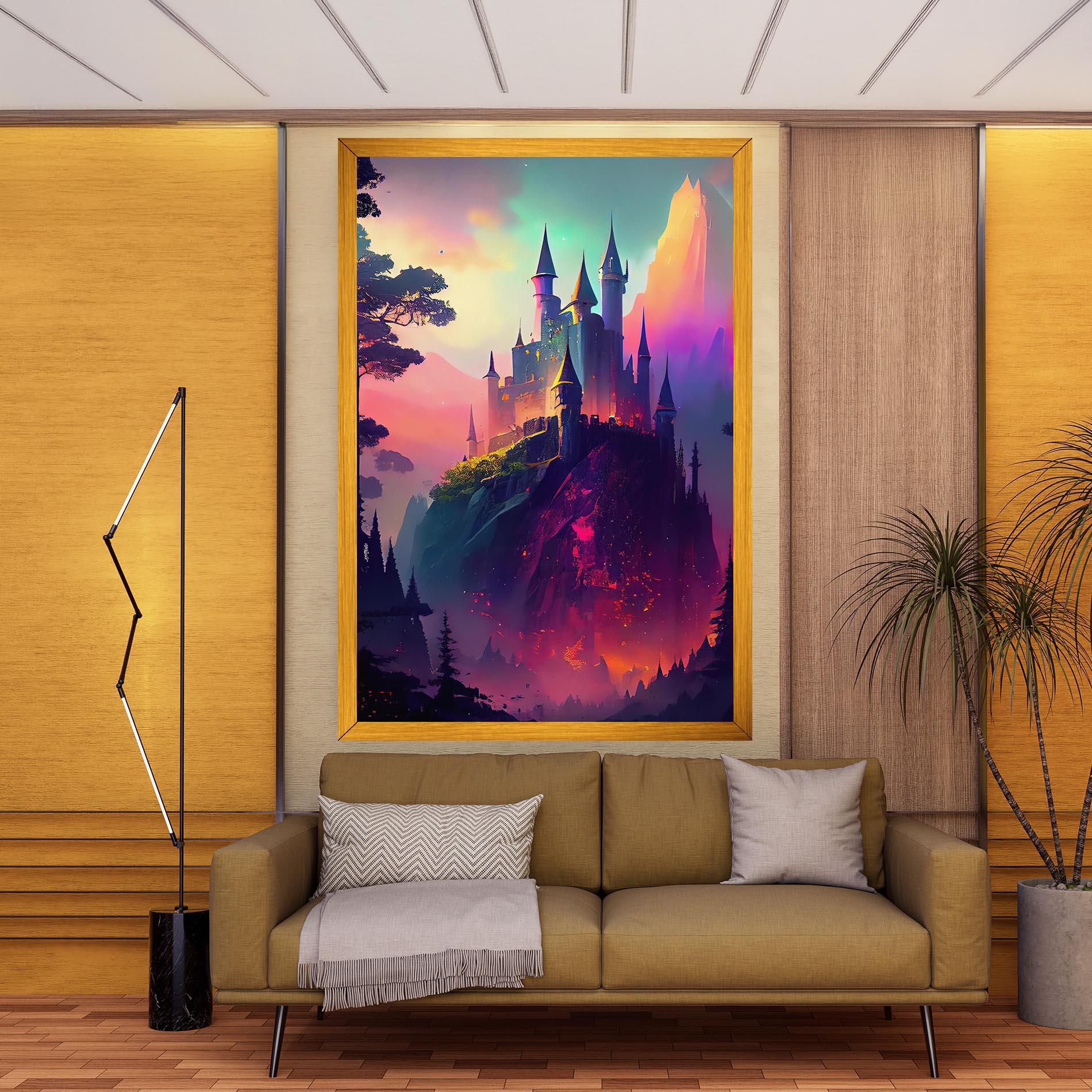 Tablou Canvas Purple Orange Castle mockup 9