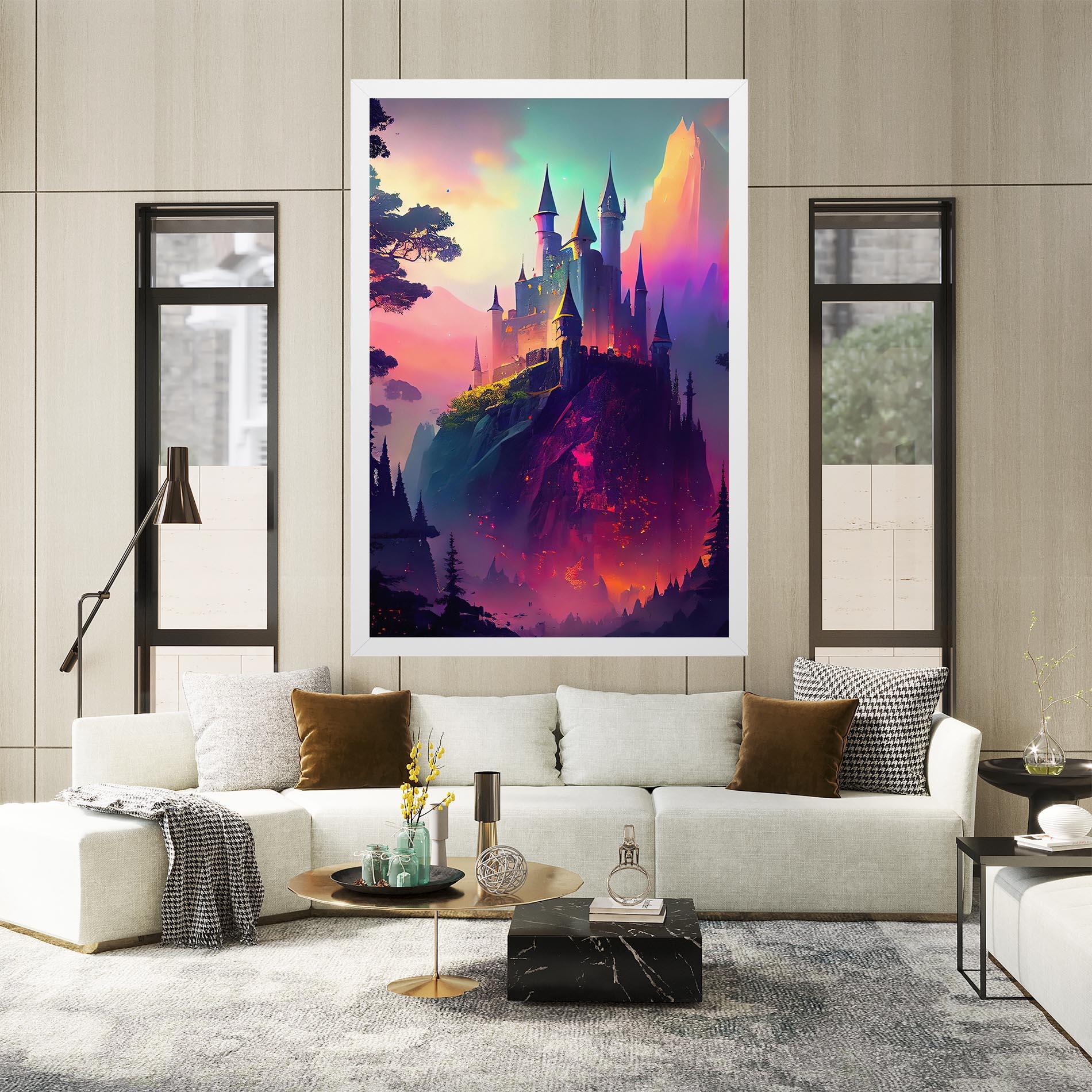 Tablou Canvas Purple Orange Castle mockup 2