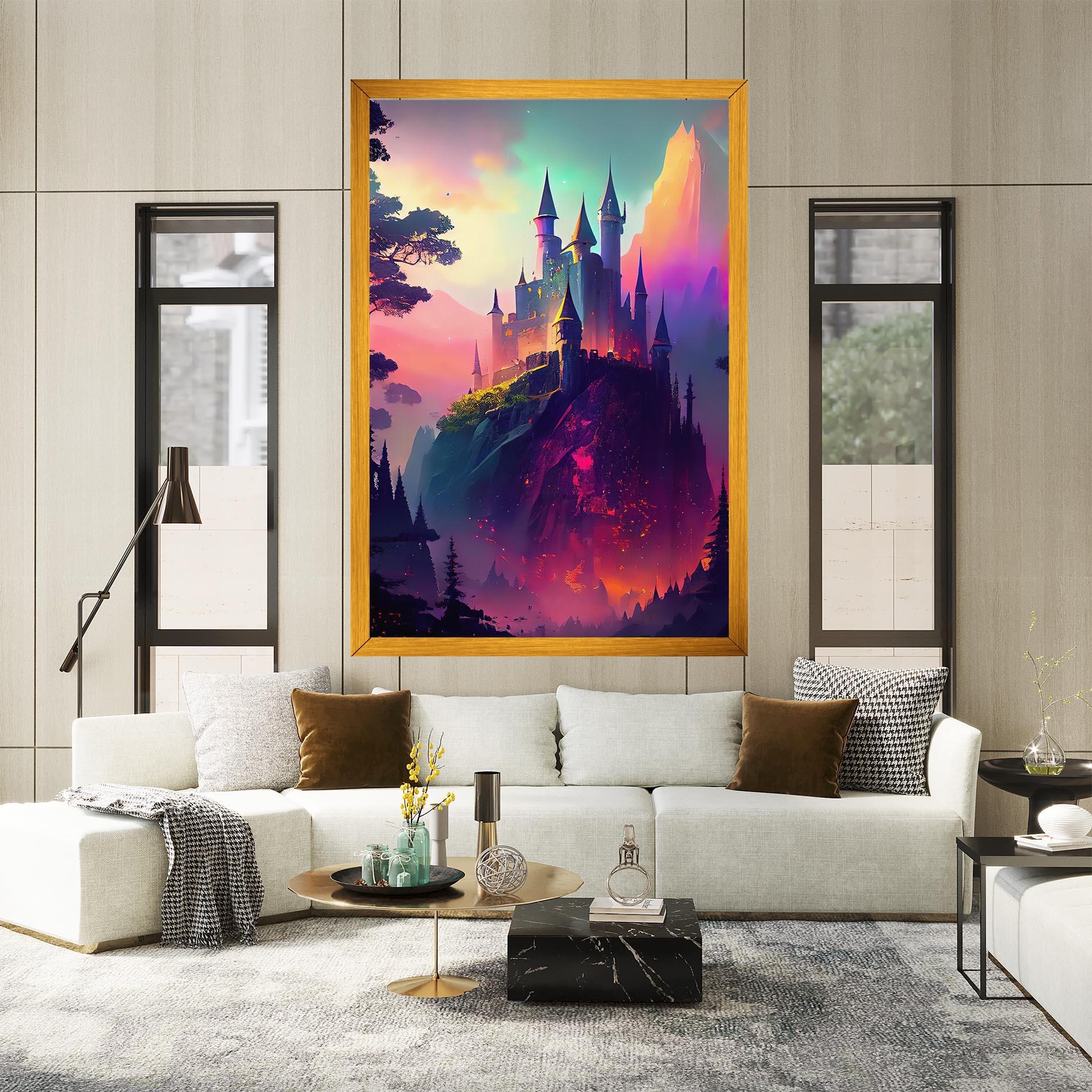 Tablou Canvas Purple Orange Castle mockup 2