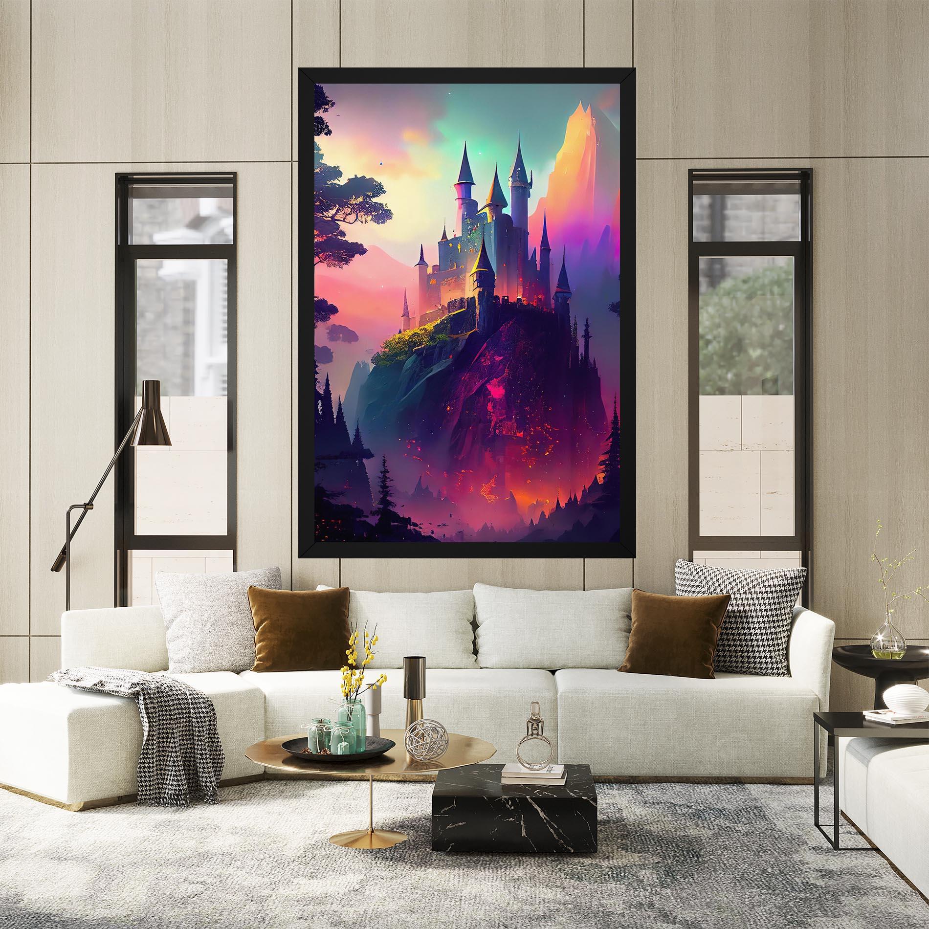 Tablou Canvas Purple Orange Castle mockup 2