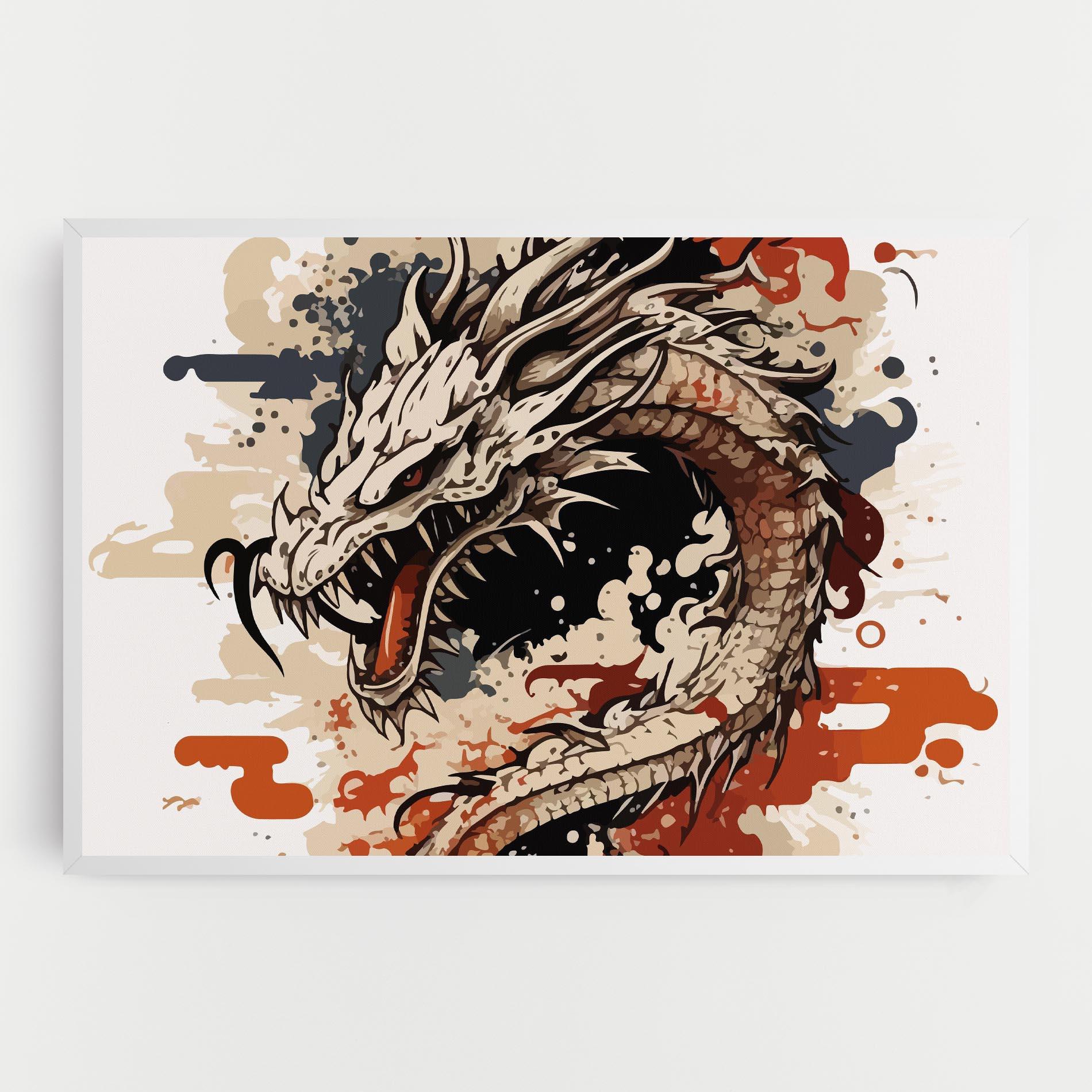 Tablou Canvas Cream Dragon Art mockup 0