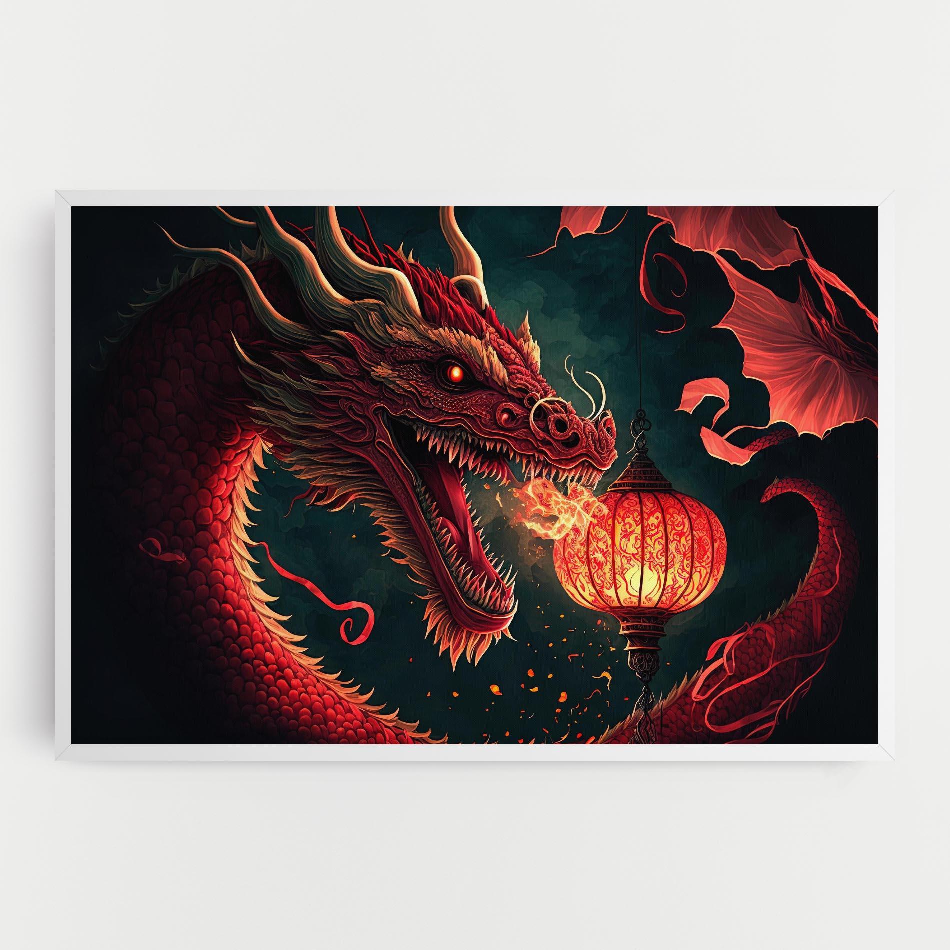 Tablou Canvas Red Fire Dragon mockup 0