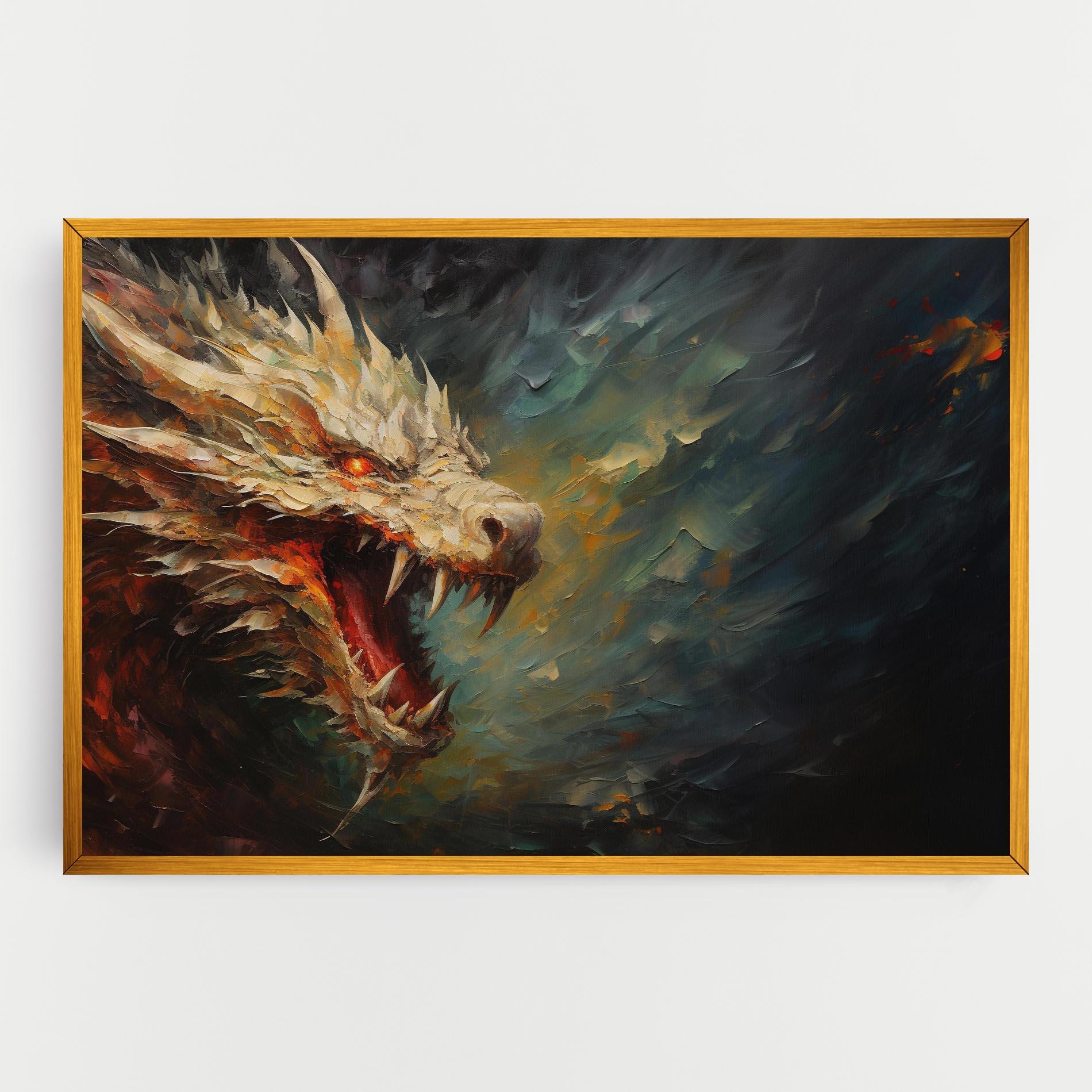 Tablou Canvas Angry Dragon Painting mockup 0