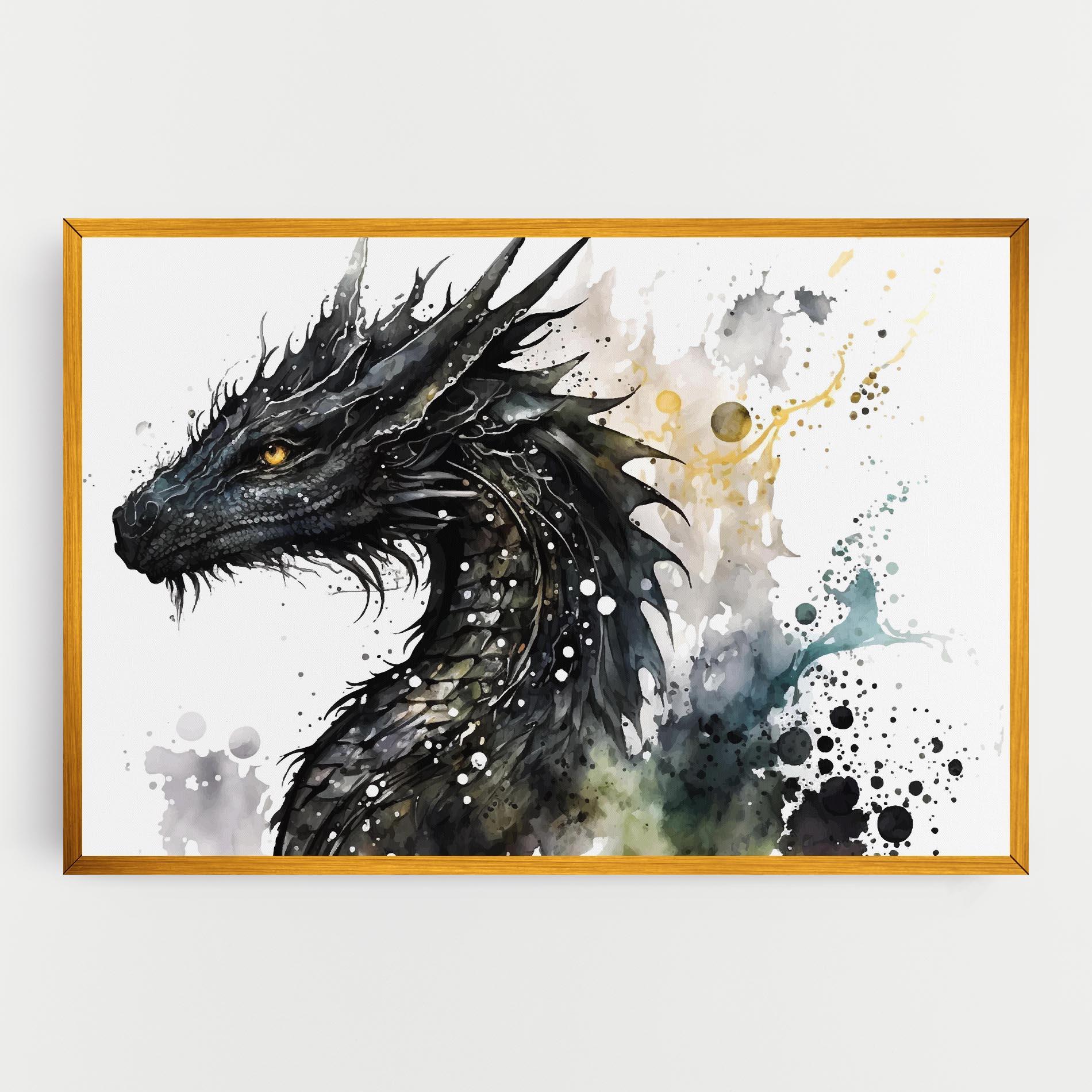 Tablou Canvas Black Dragon Art mockup 0