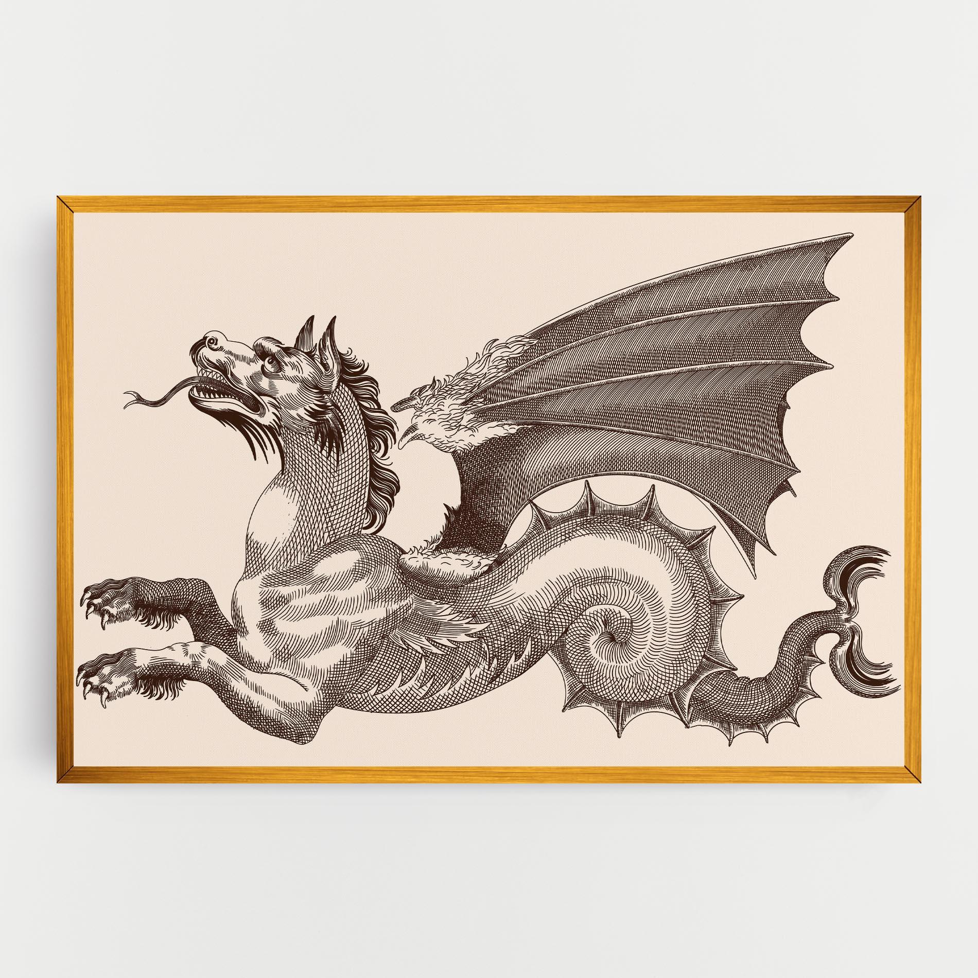 Tablou Canvas Brown Dragon mockup 0