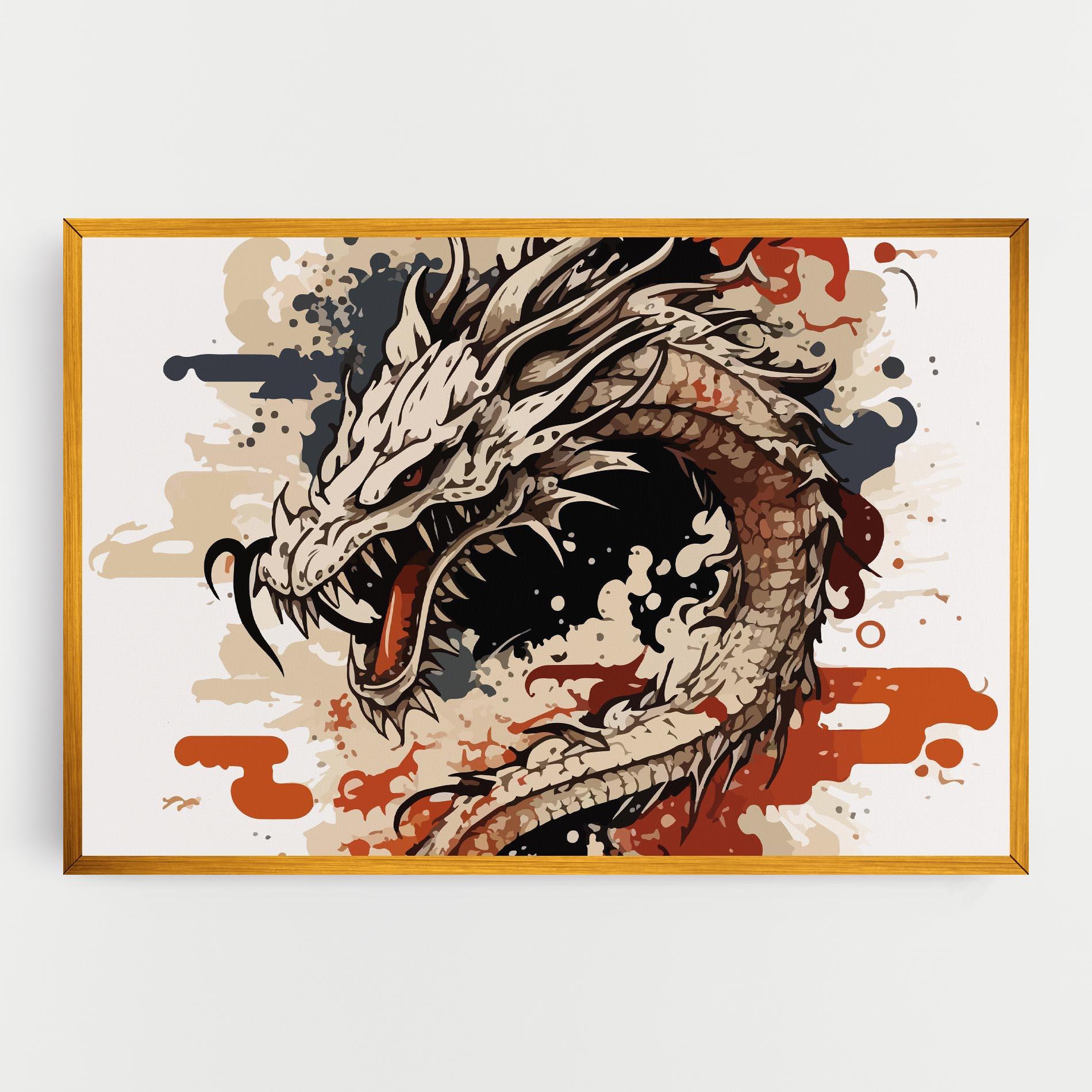 Tablou Canvas Cream Dragon Art mockup 0