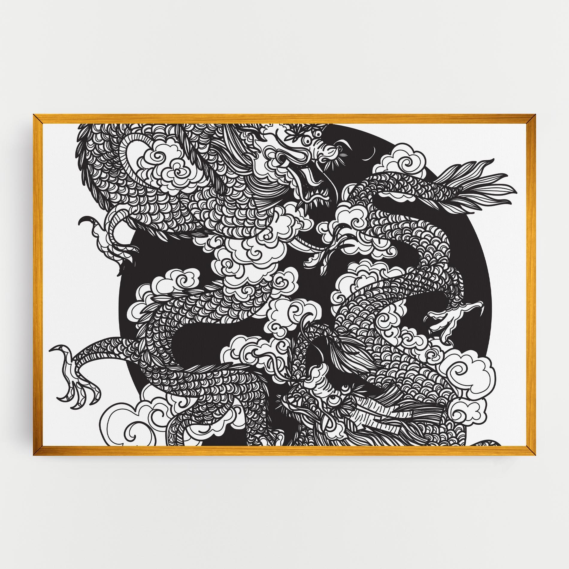 Tablou Canvas Grey Moon Dragon mockup 0