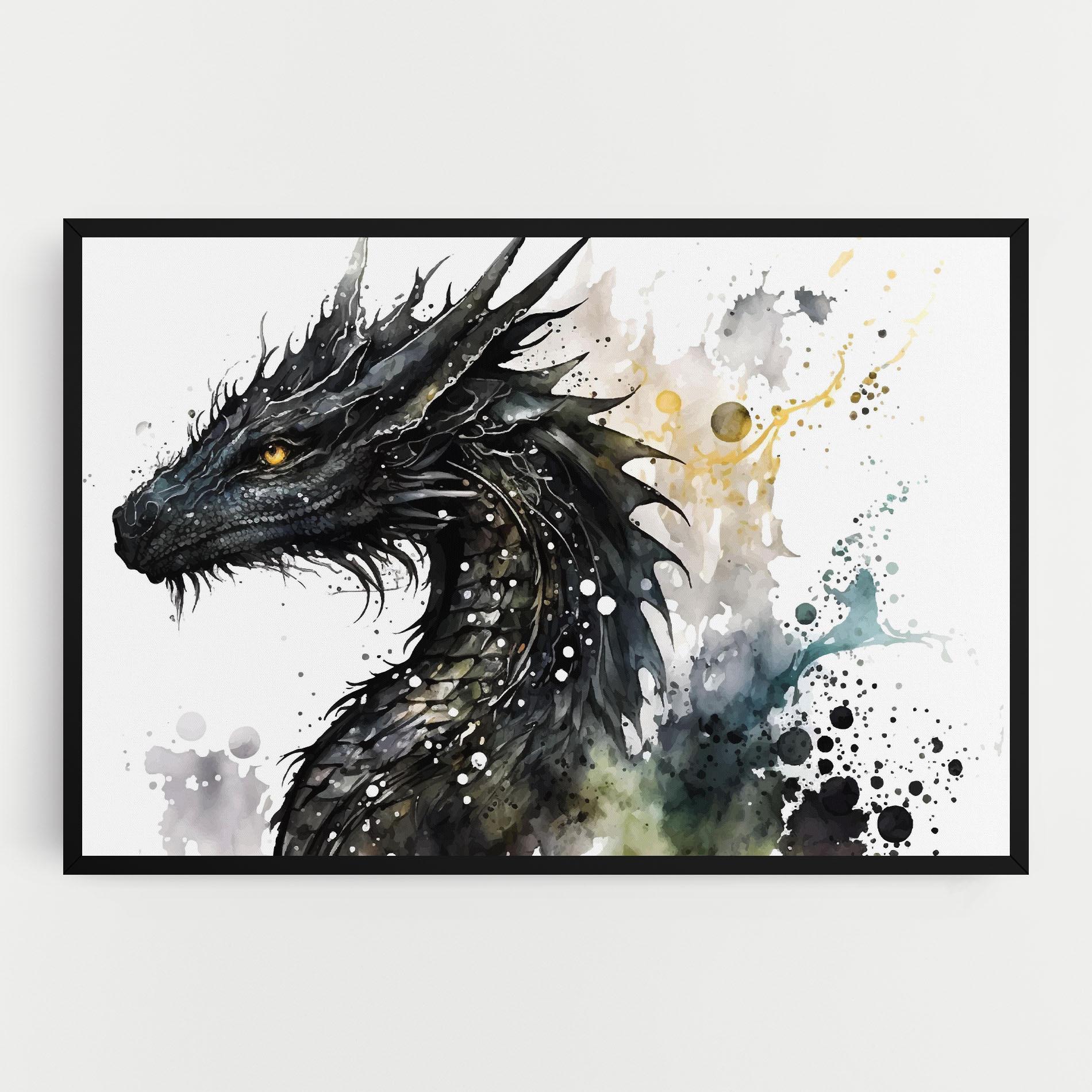 Tablou Canvas Black Dragon Art mockup 0
