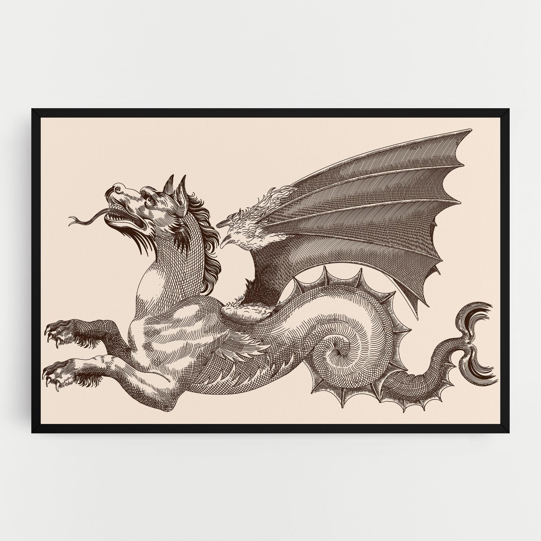 Tablou Canvas Brown Dragon mockup 0