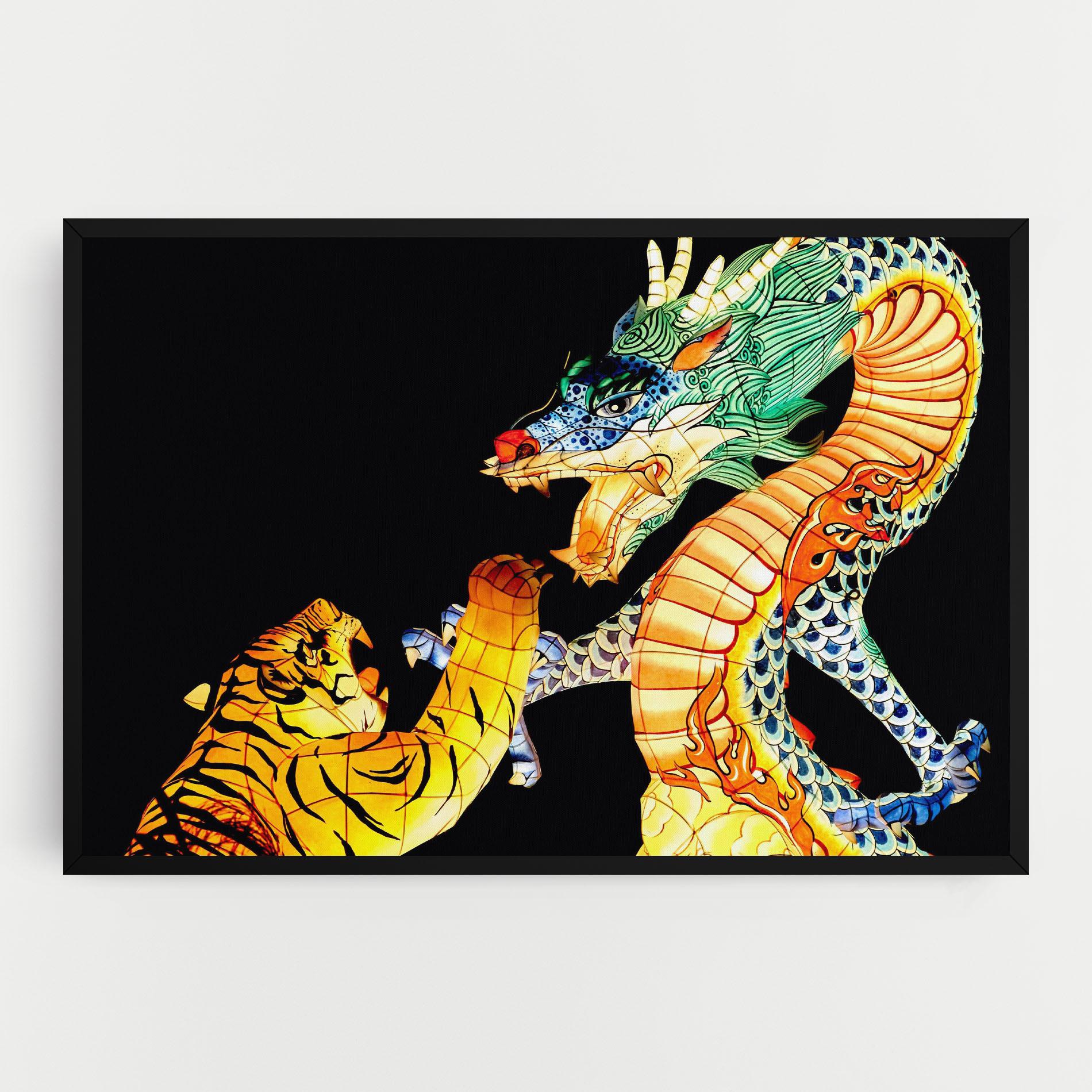 Tablou Canvas Chinese Dragon And Tiger mockup 0