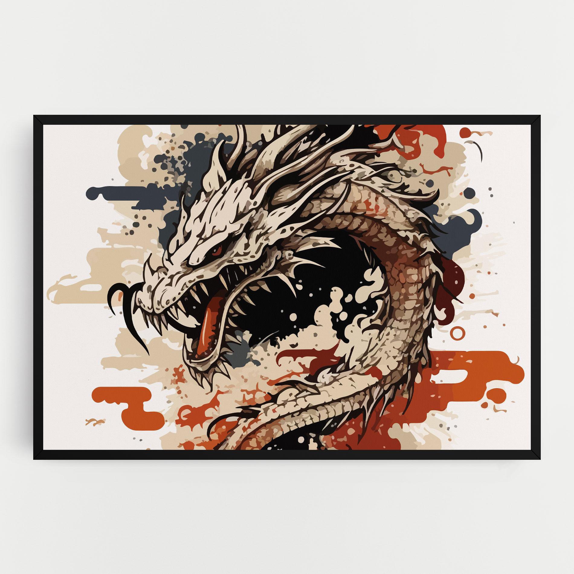 Tablou Canvas Cream Dragon Art mockup 0