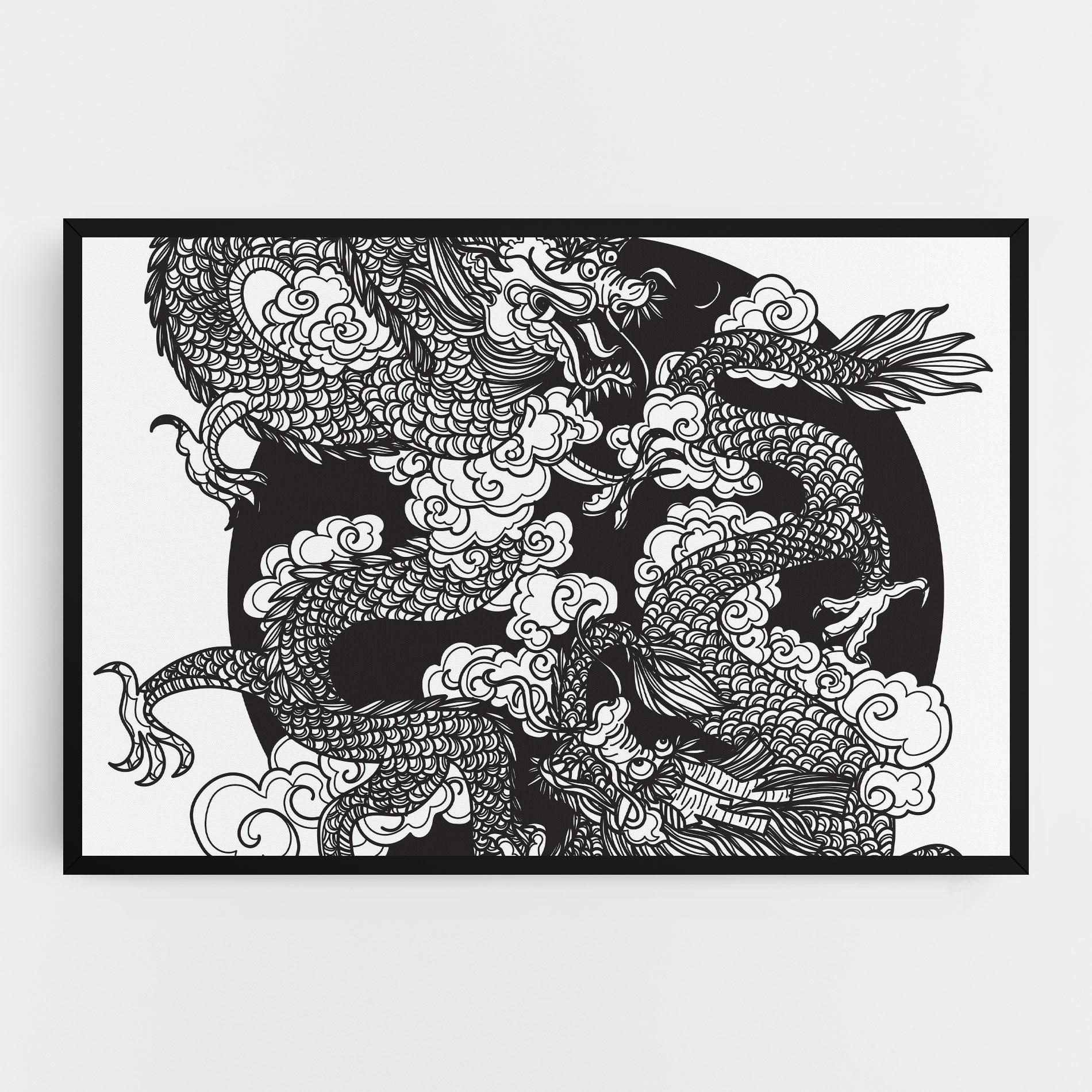 Tablou Canvas Grey Moon Dragon mockup 0