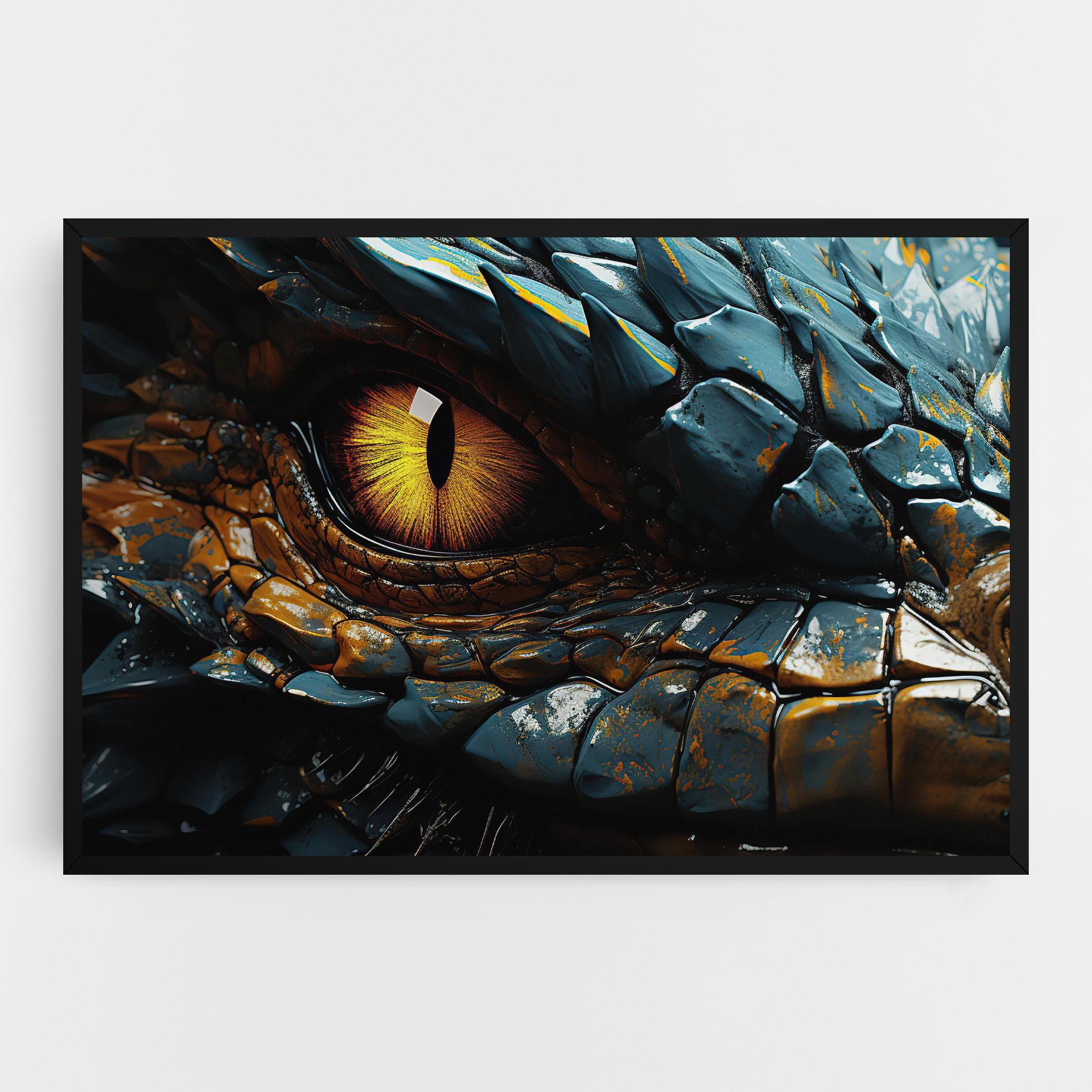 Tablou Canvas Yellow Dragon Eye mockup 0