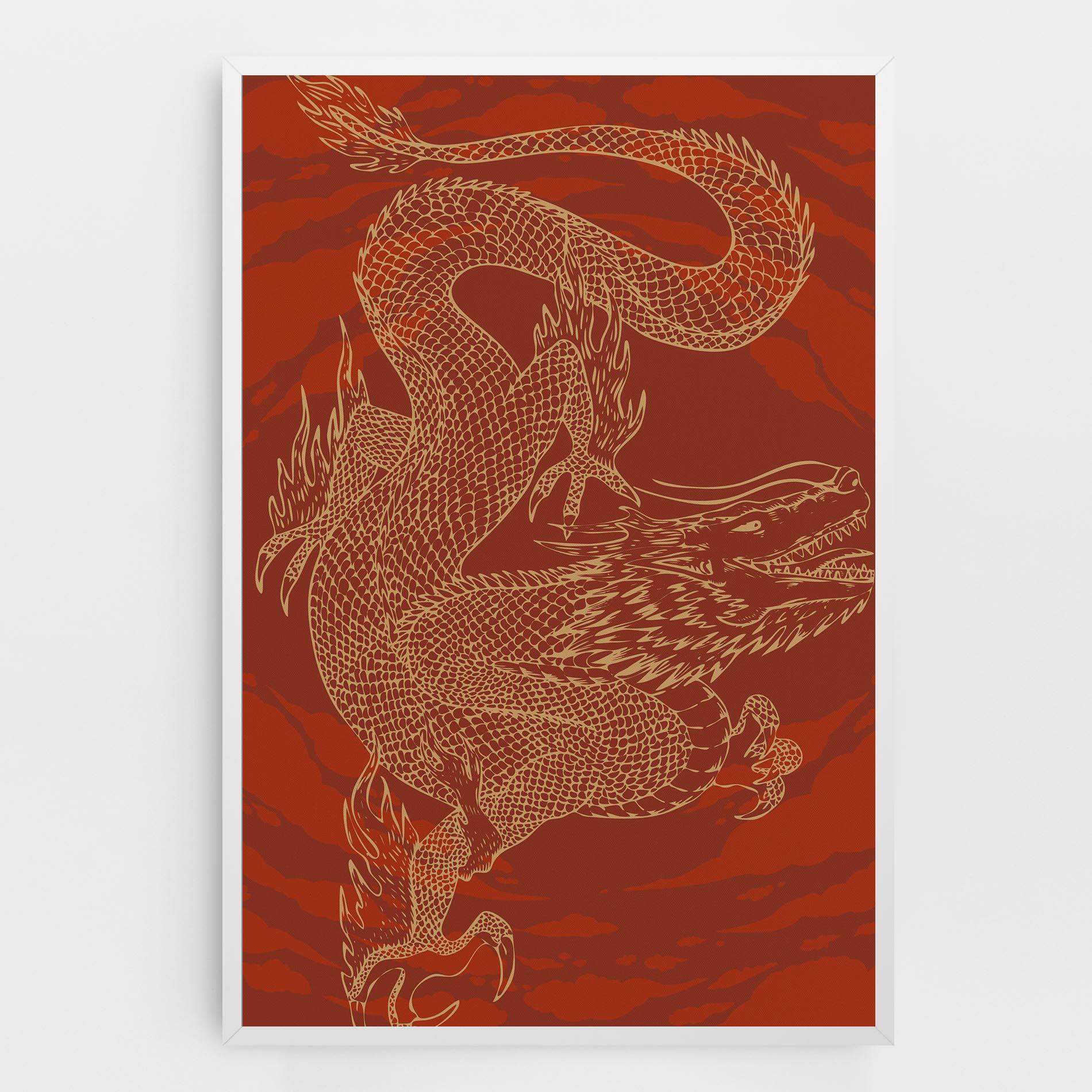 Tablou Canvas Chinese Dragon Red mockup 0