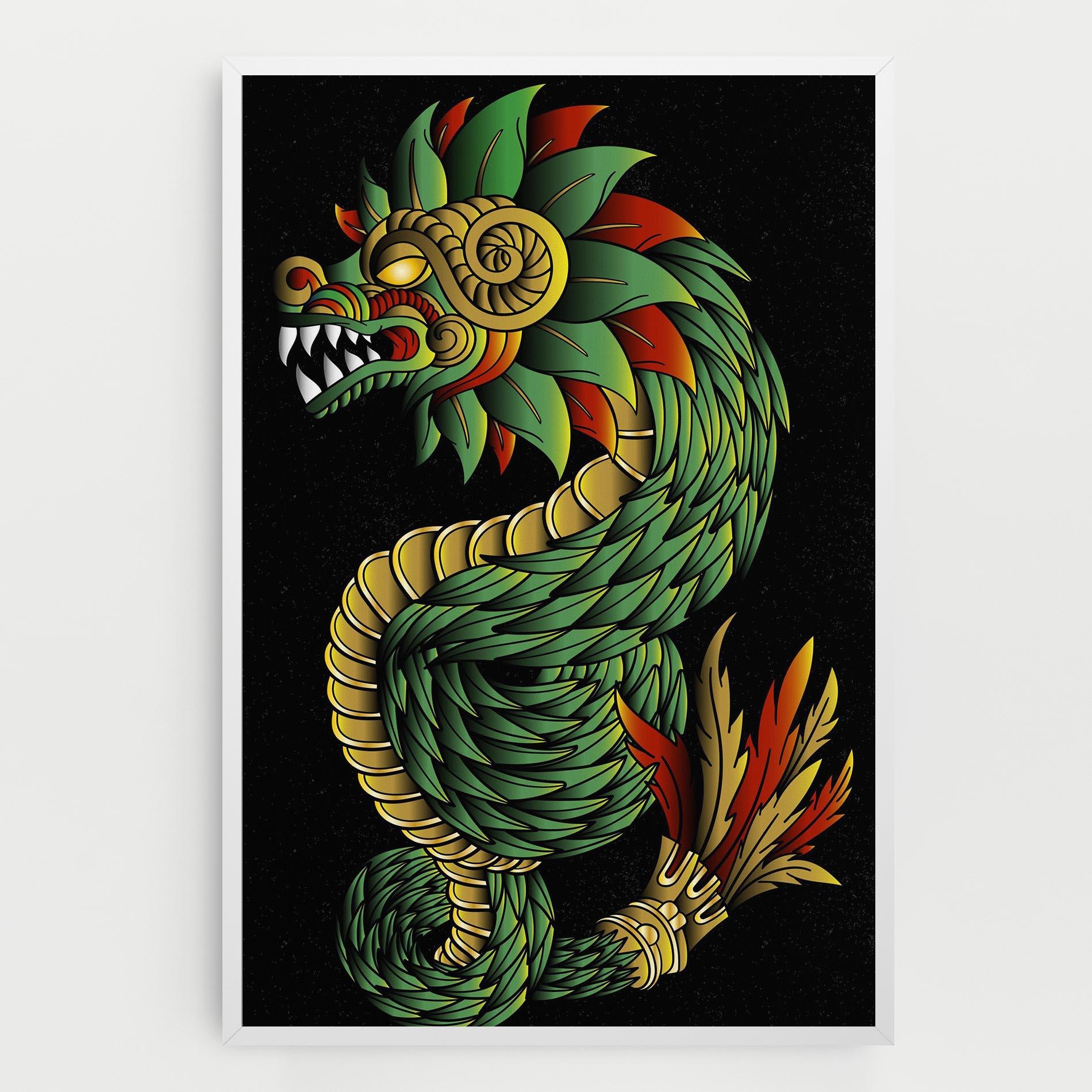 Tablou Canvas Green Yellow Dragon mockup 0