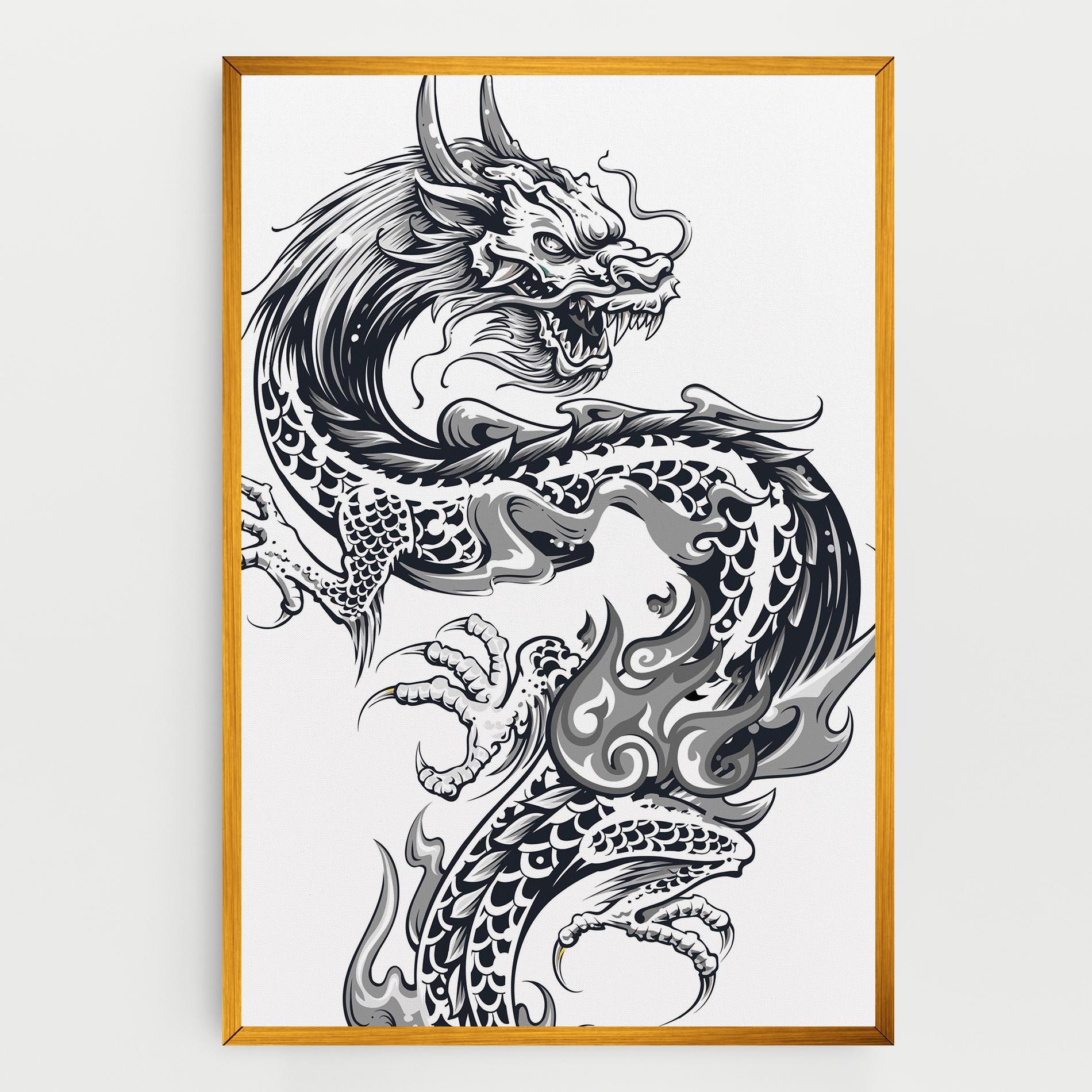 Tablou Canvas Dragon Line mockup 0