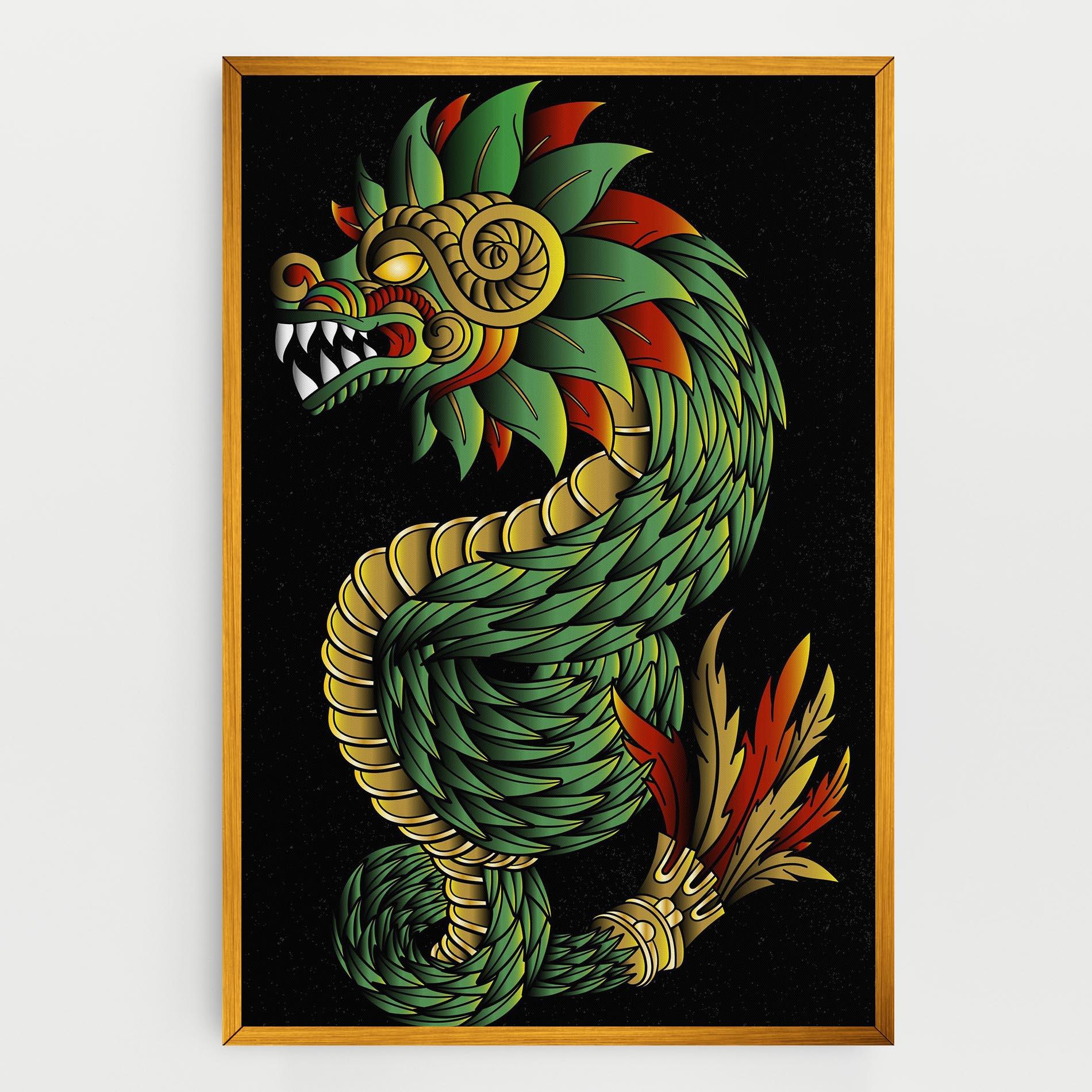 Tablou Canvas Green Yellow Dragon mockup 0