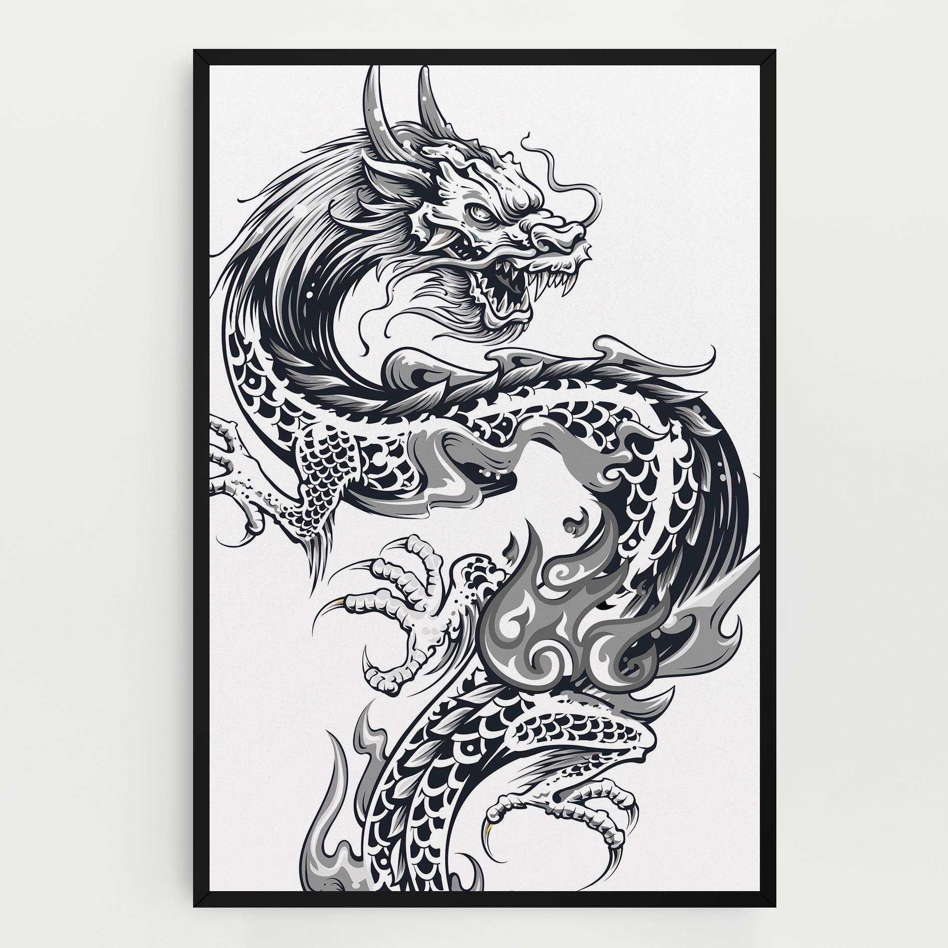 Tablou Canvas Dragon Line mockup 0