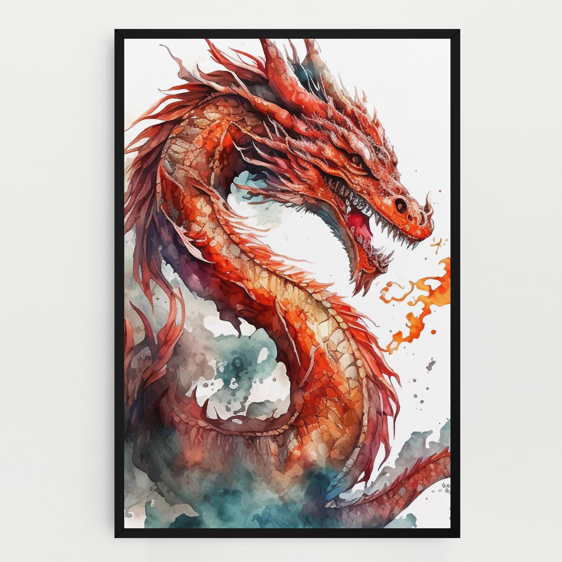 Tablou Canvas Fire Dragon mockup 0