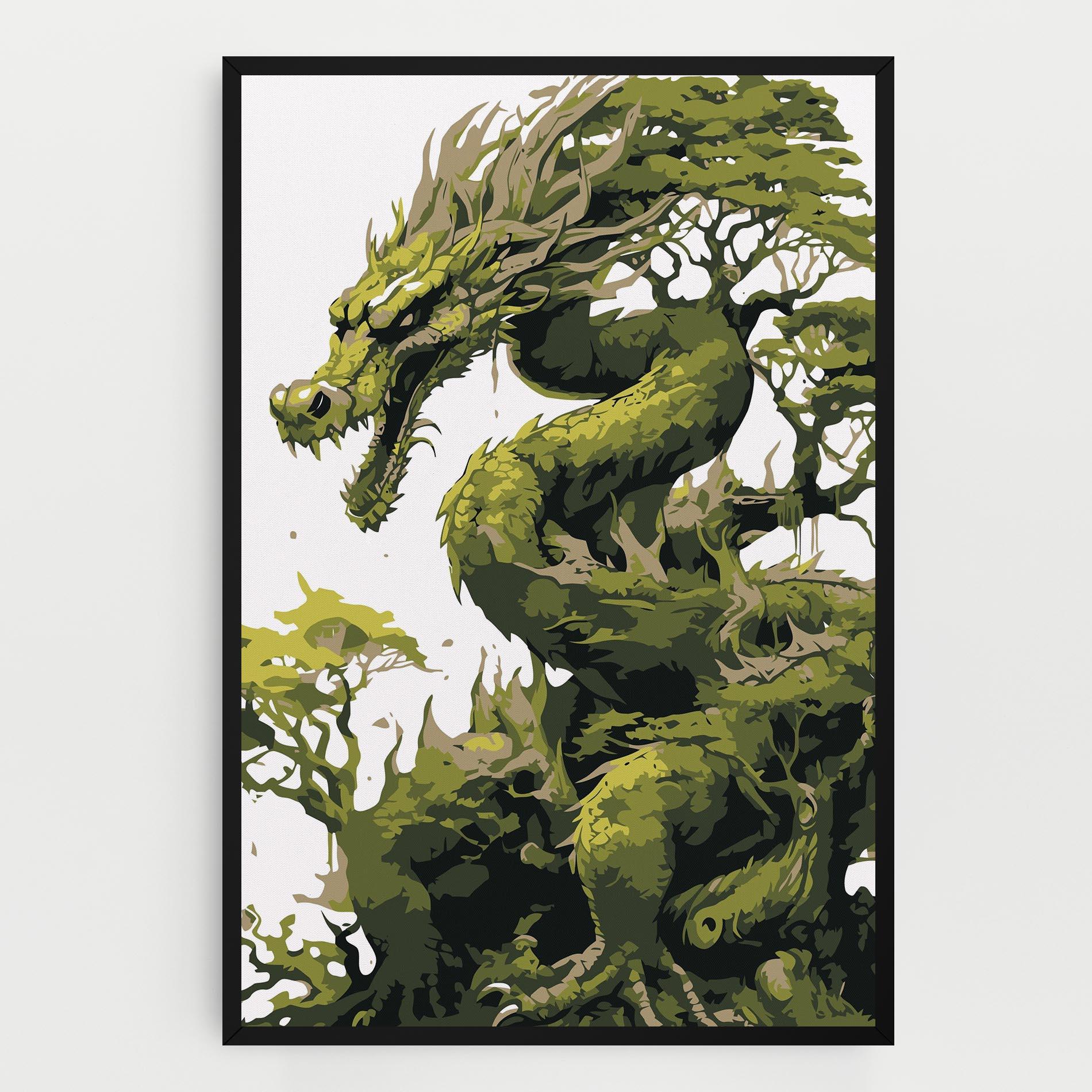 Tablou Canvas Green Nature Dragon mockup 0