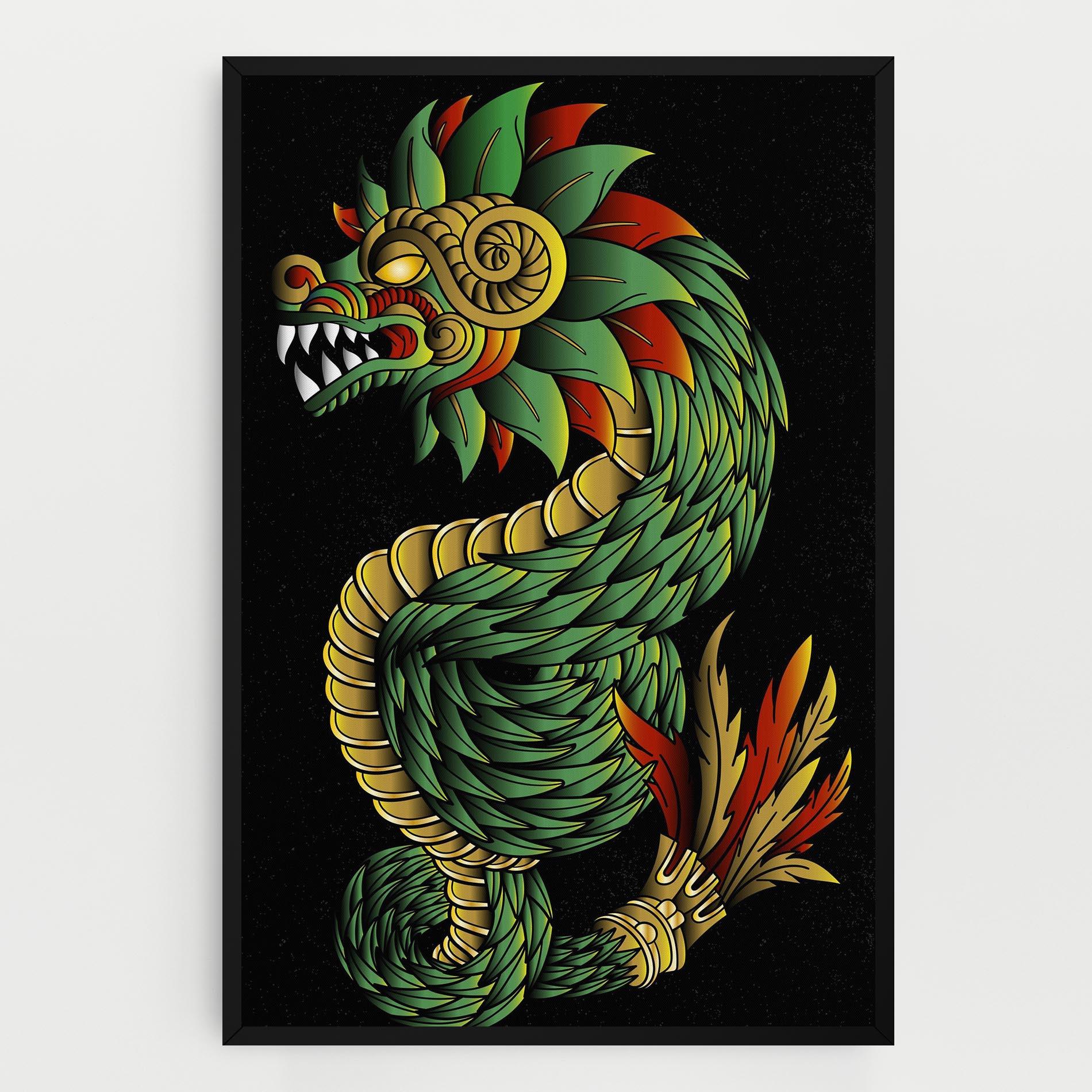 Tablou Canvas Green Yellow Dragon mockup 0