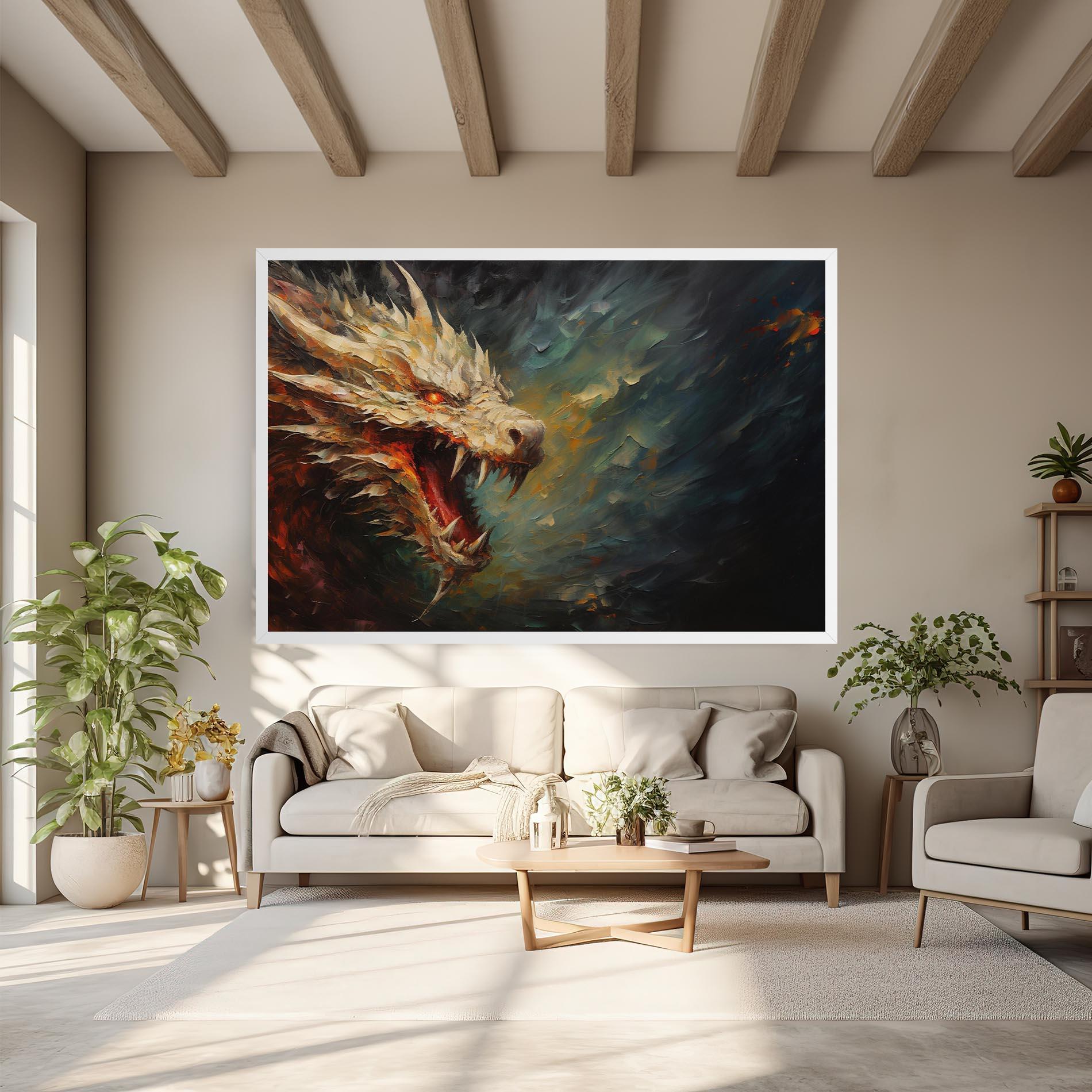 Tablou Canvas Angry Dragon Painting mockup 6
