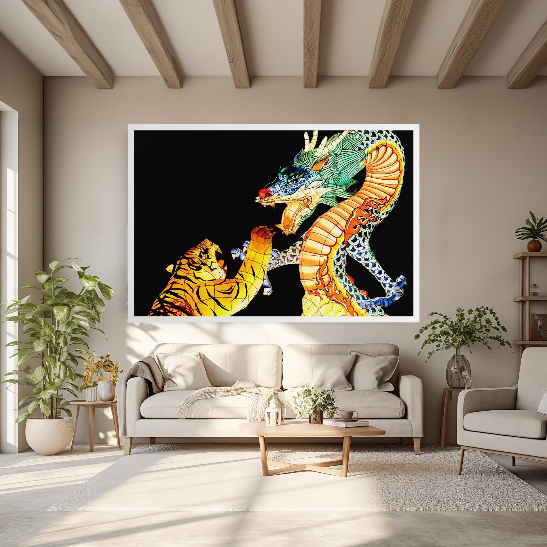 Tablou Canvas Chinese Dragon And Tiger mockup 6
