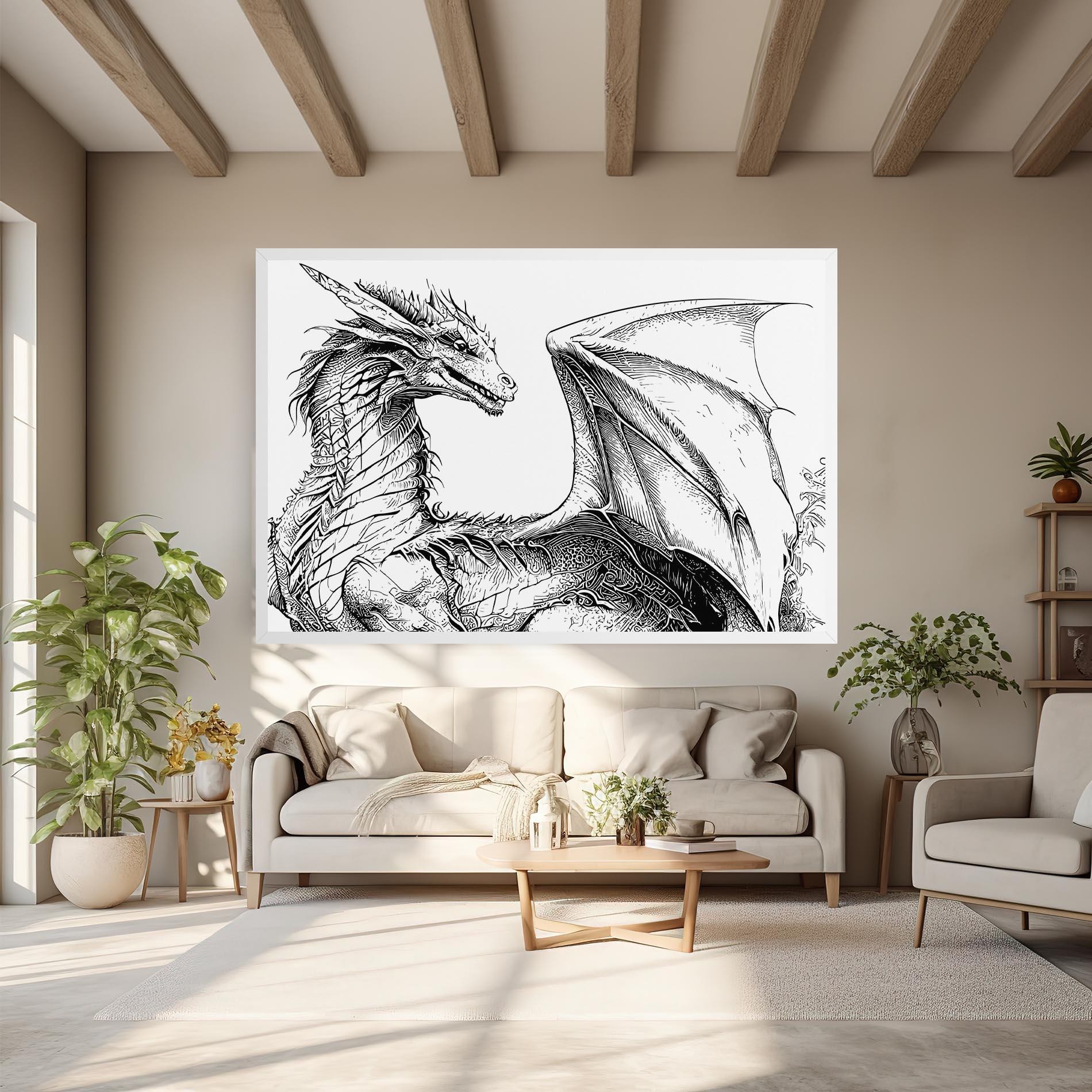 Tablou Canvas Dragon Sketch mockup 6
