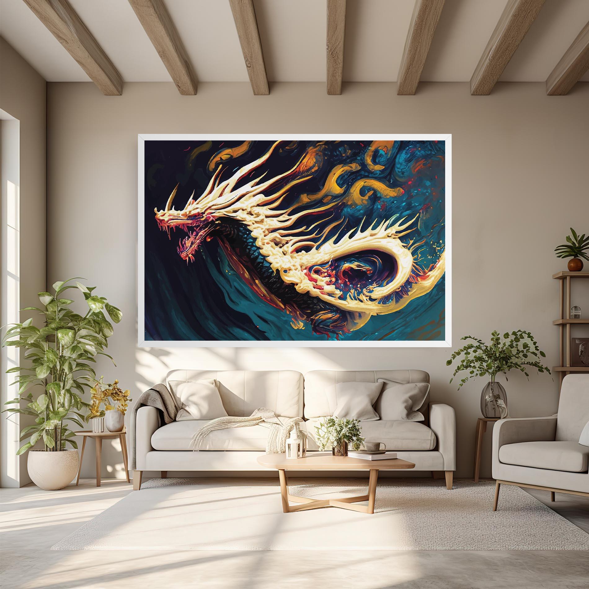 Tablou Canvas Flying Acrylic Dragon mockup 6
