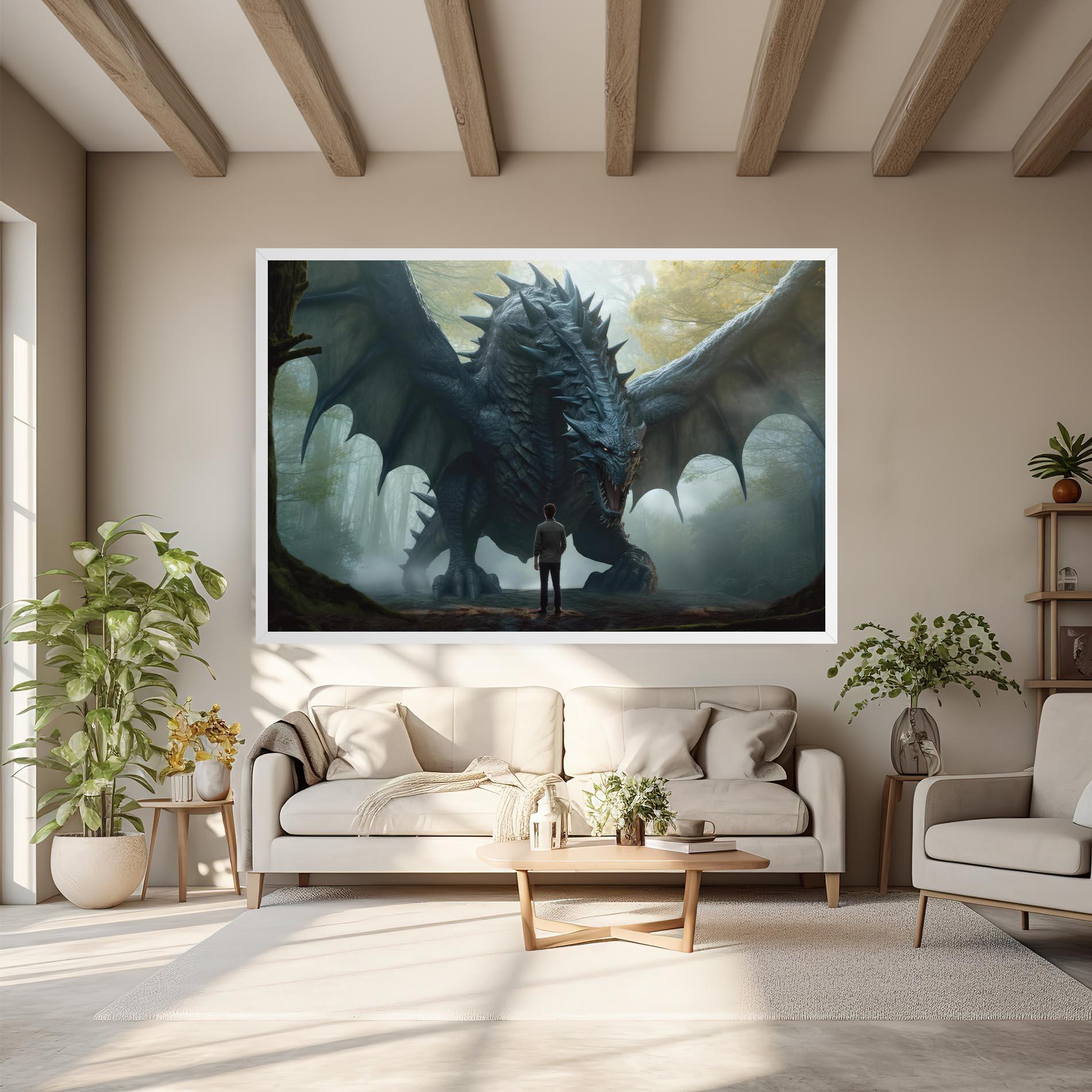 Tablou Canvas Huge Dragon Fantasy mockup 6