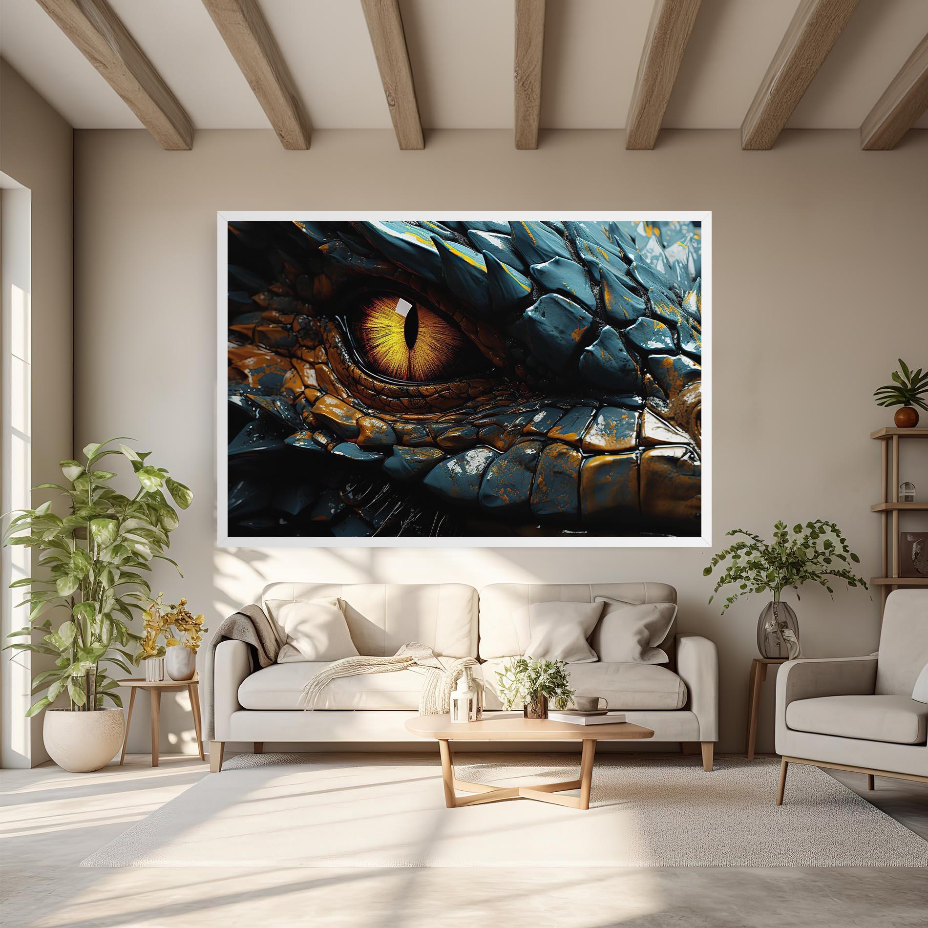 Tablou Canvas Yellow Dragon Eye mockup 6