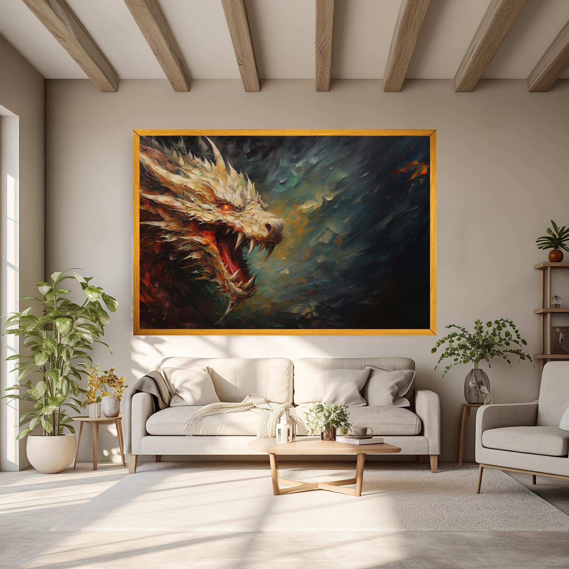 Tablou Canvas Angry Dragon Painting mockup 6