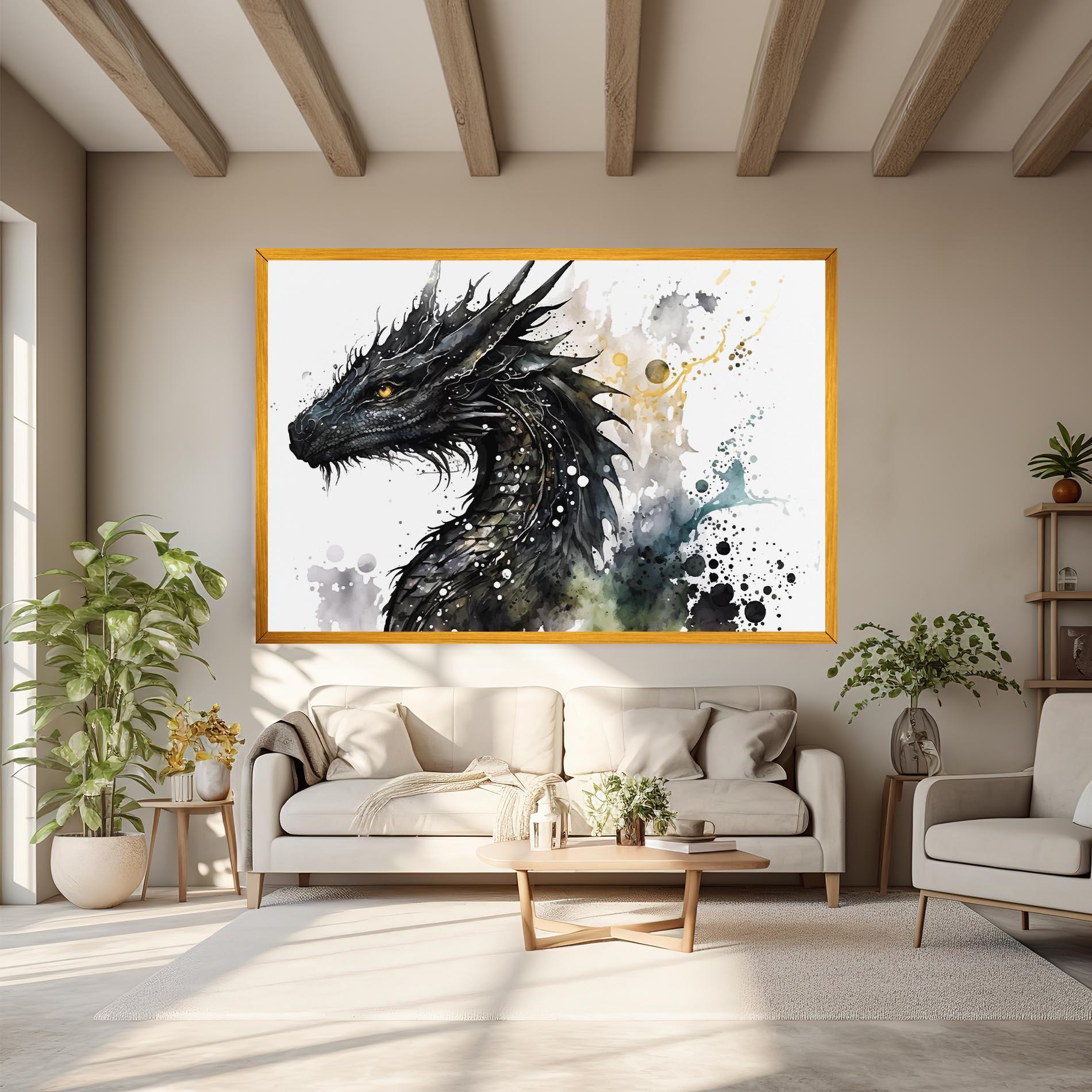 Tablou Canvas Black Dragon Art mockup 6