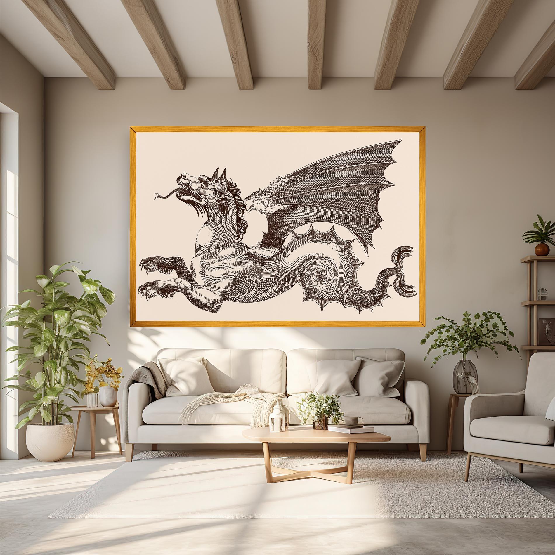 Tablou Canvas Brown Dragon mockup 6