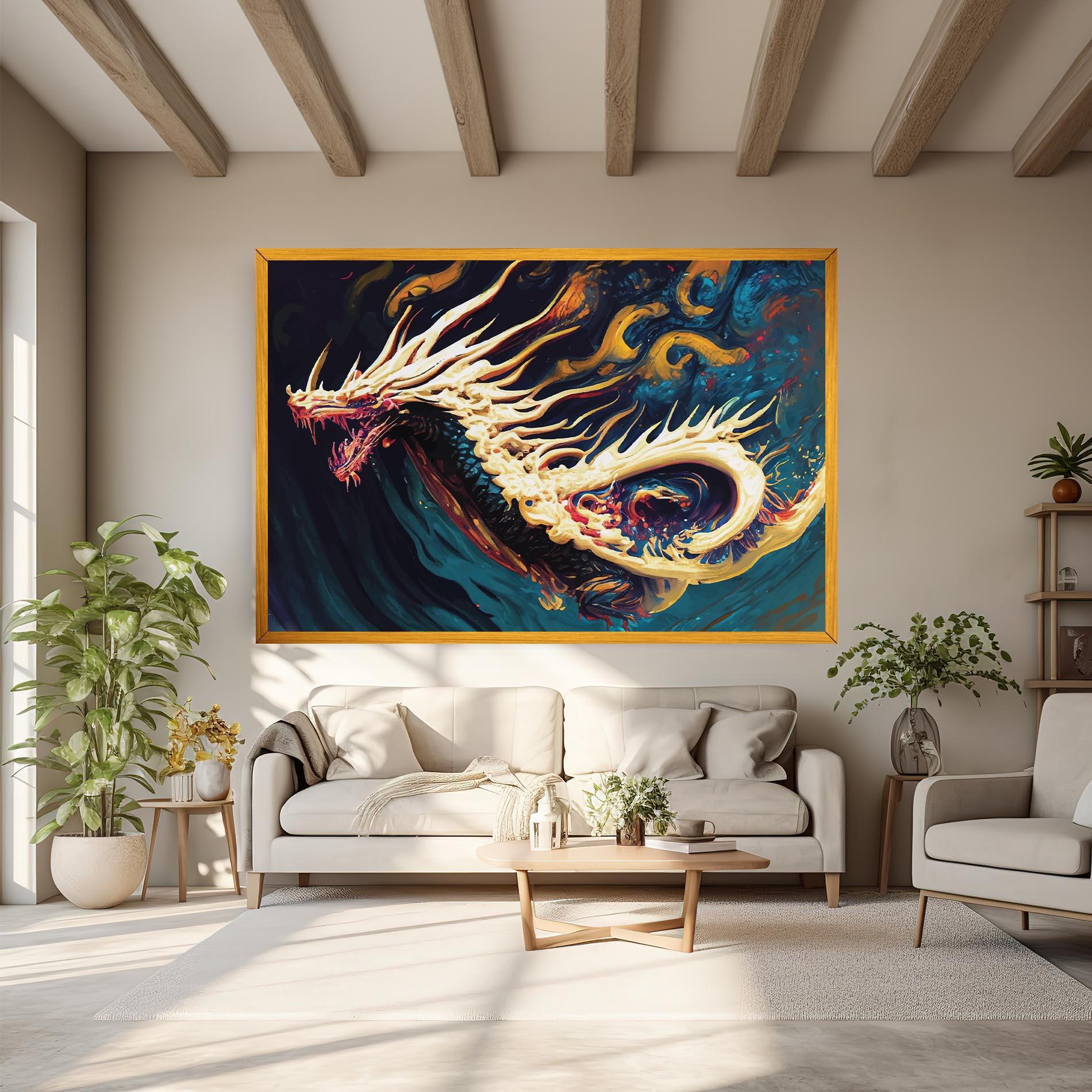 Tablou Canvas Flying Acrylic Dragon mockup 6