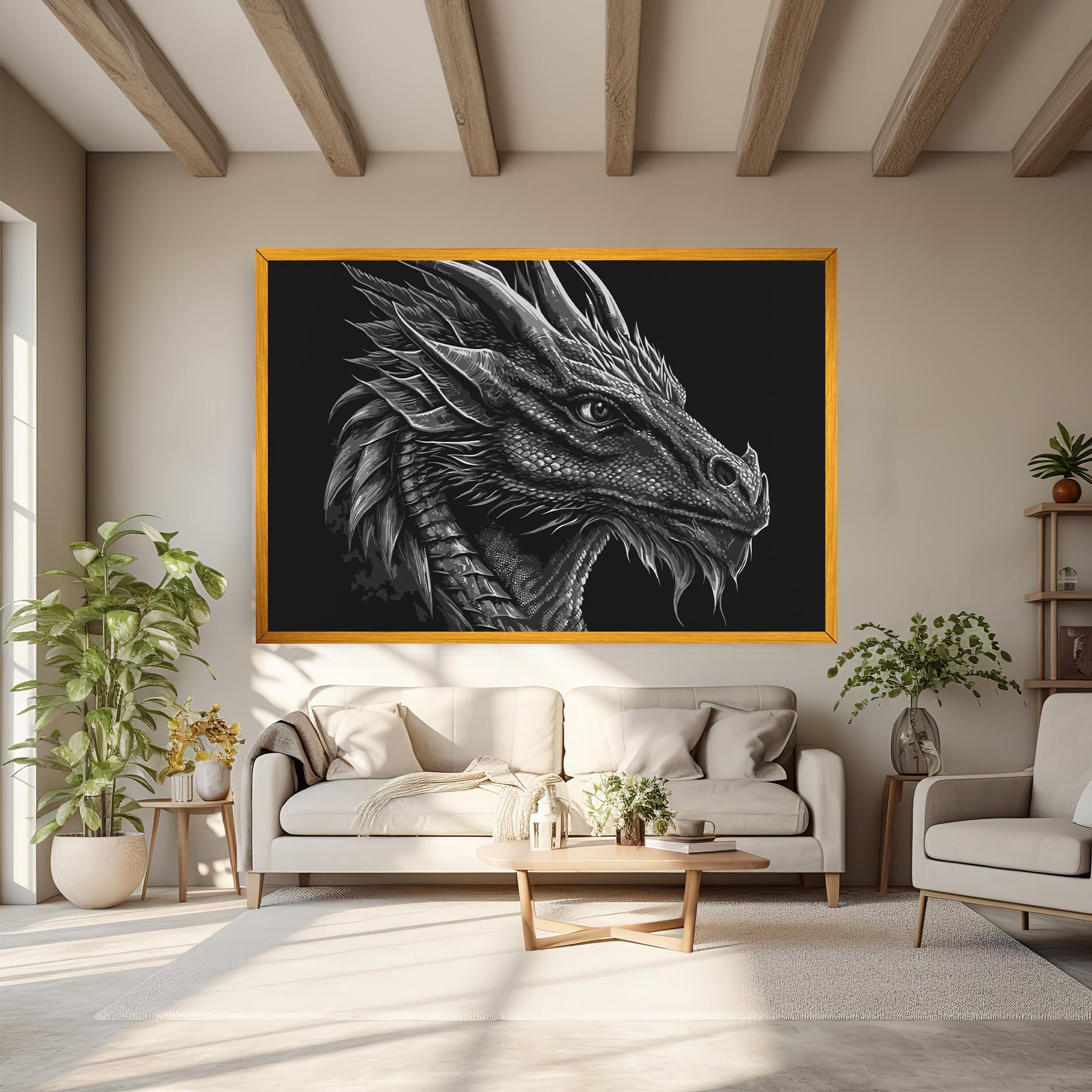 Tablou Canvas Grey Dragon mockup 6