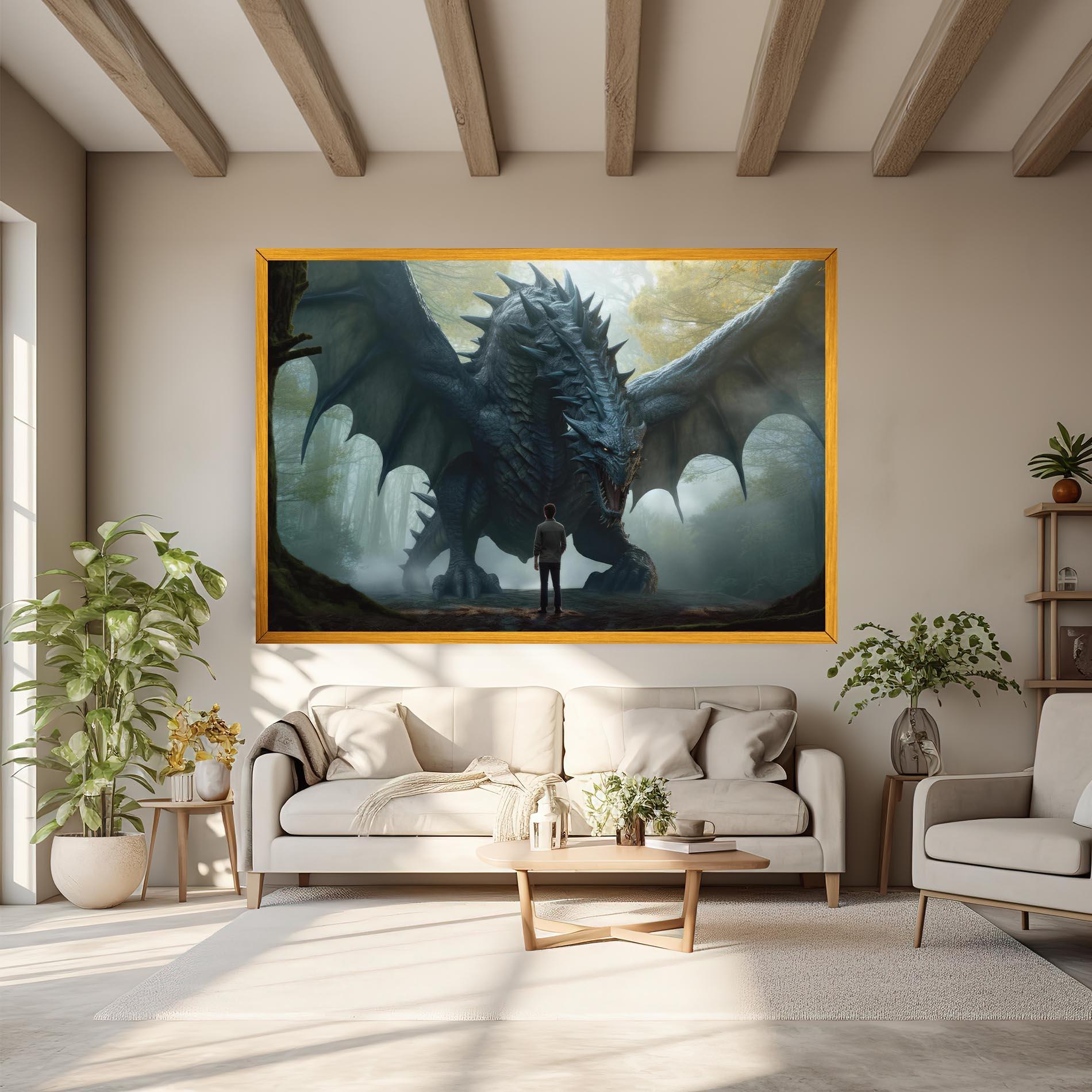 Tablou Canvas Huge Dragon Fantasy mockup 6