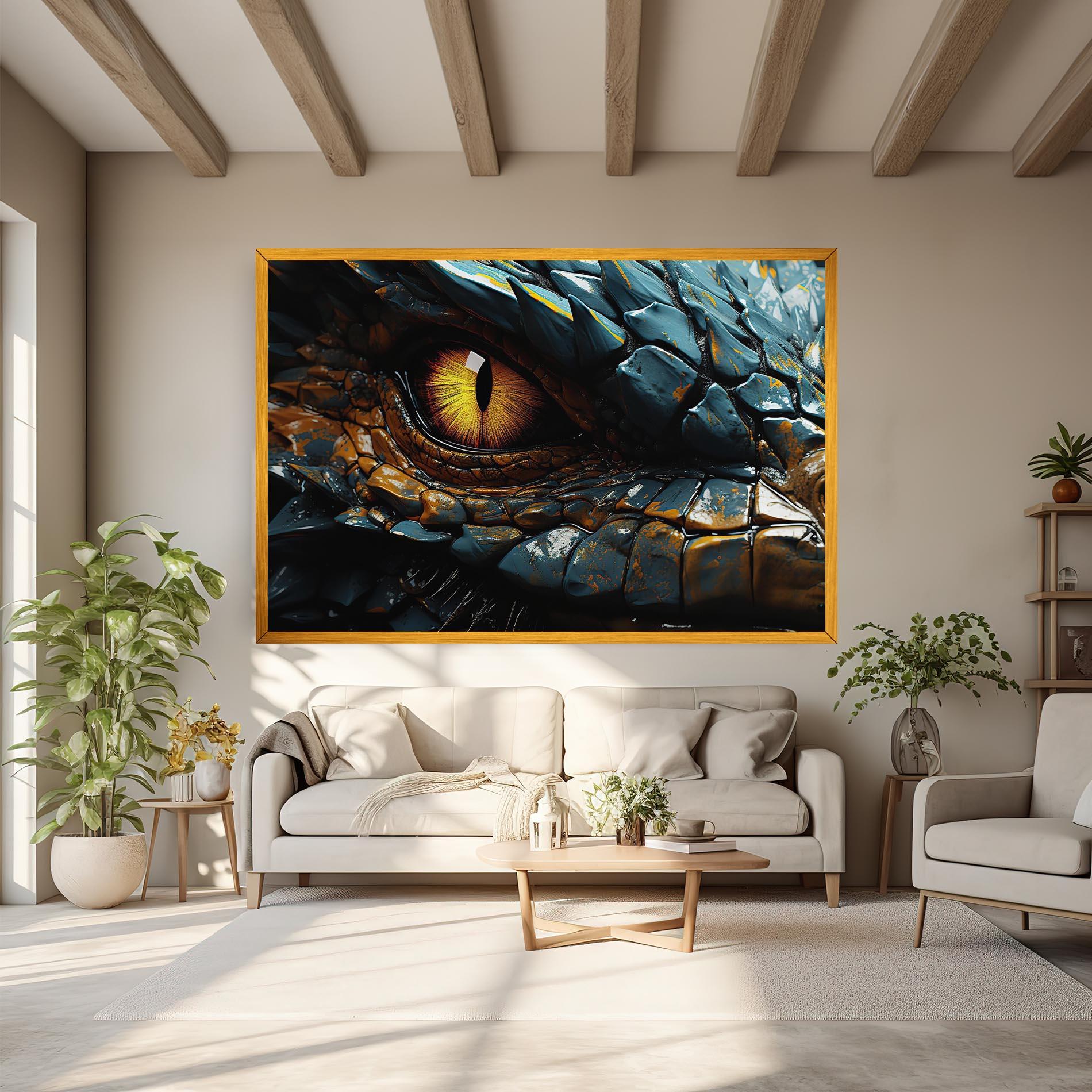 Tablou Canvas Yellow Dragon Eye mockup 6