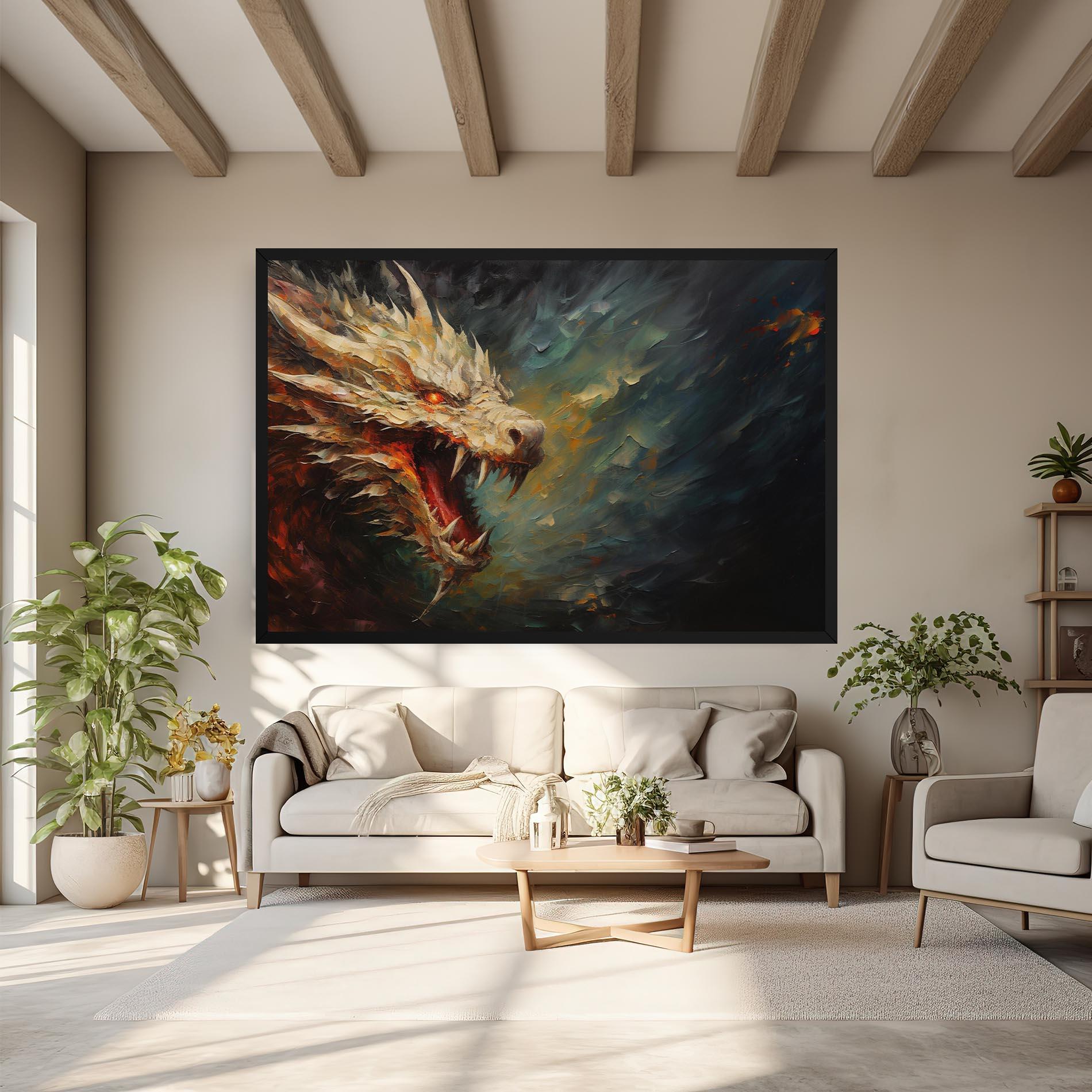 Tablou Canvas Angry Dragon Painting mockup 6
