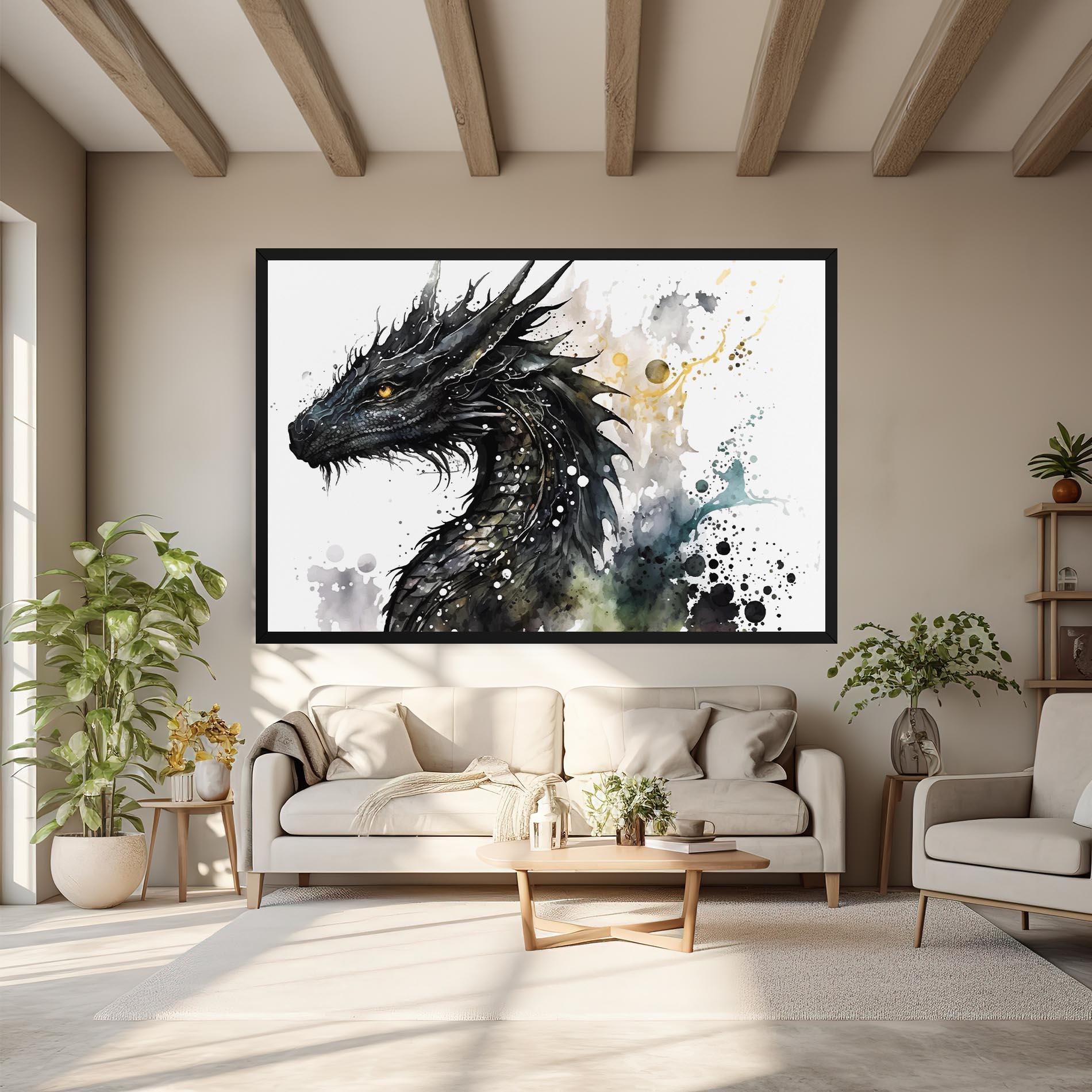 Tablou Canvas Black Dragon Art mockup 6